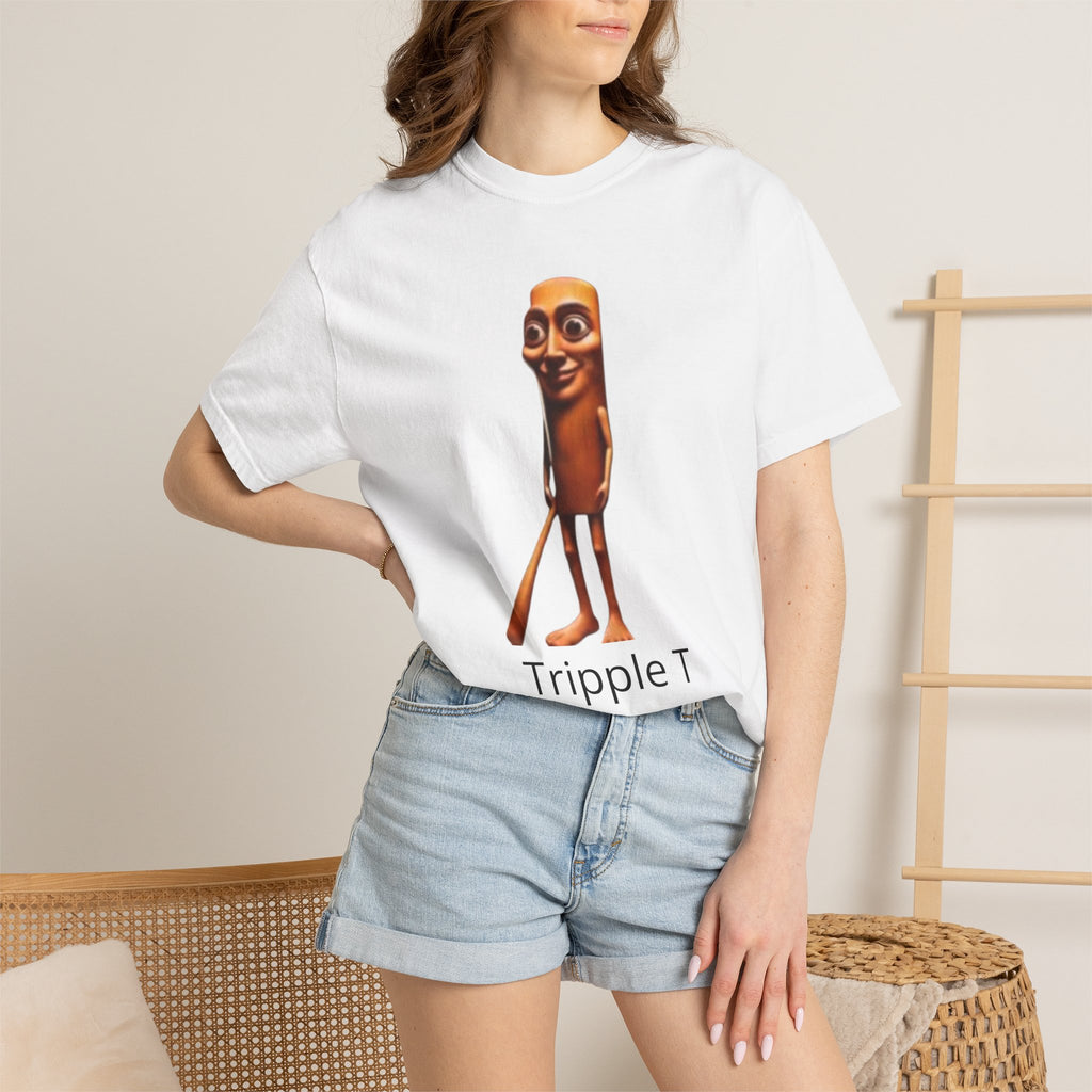 Tripple T Funny Character T-Shirt — Cute Walking Chocolate Bar Graphic Tee