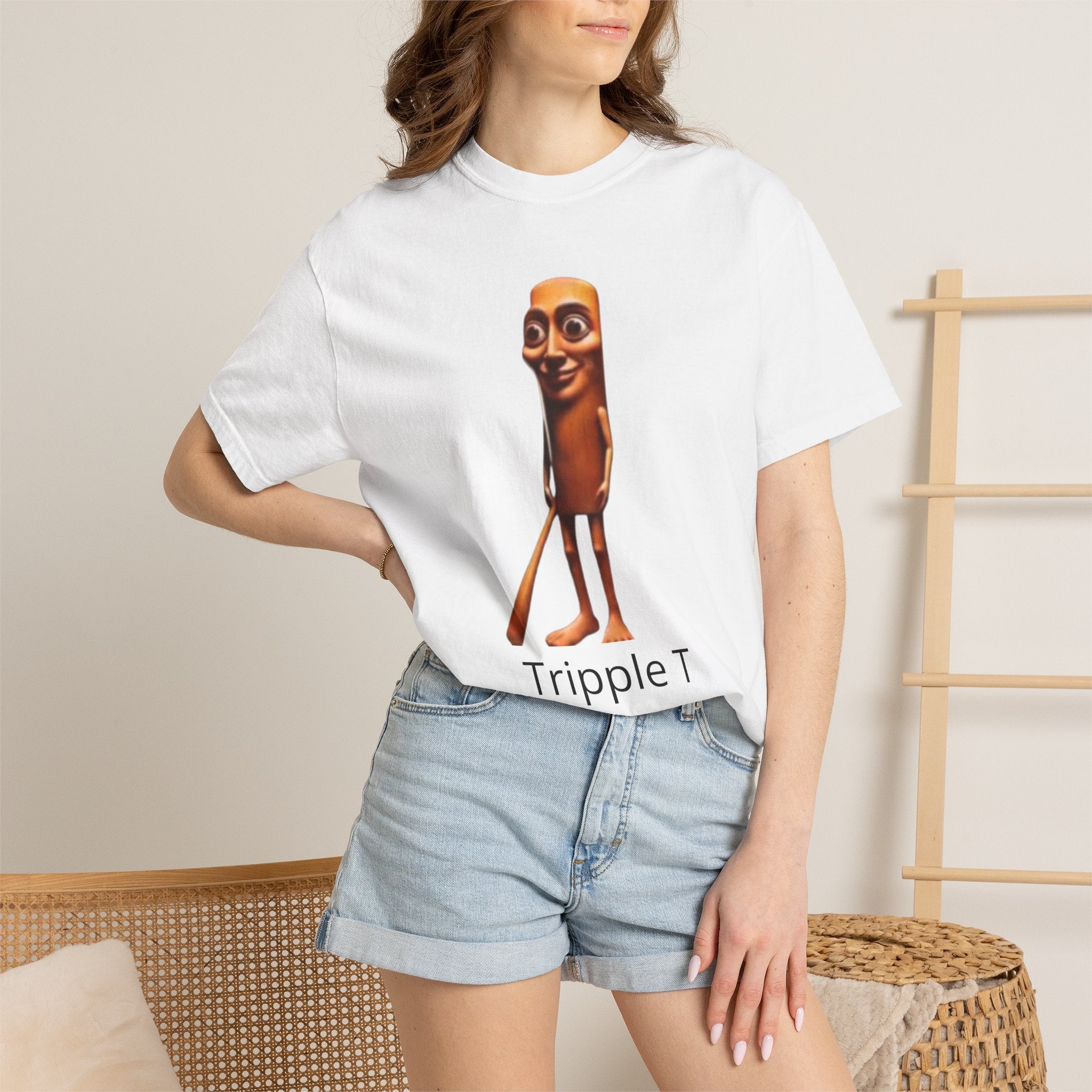 Tripple T Funny Character T-Shirt — Cute Walking Chocolate Bar Graphic Tee