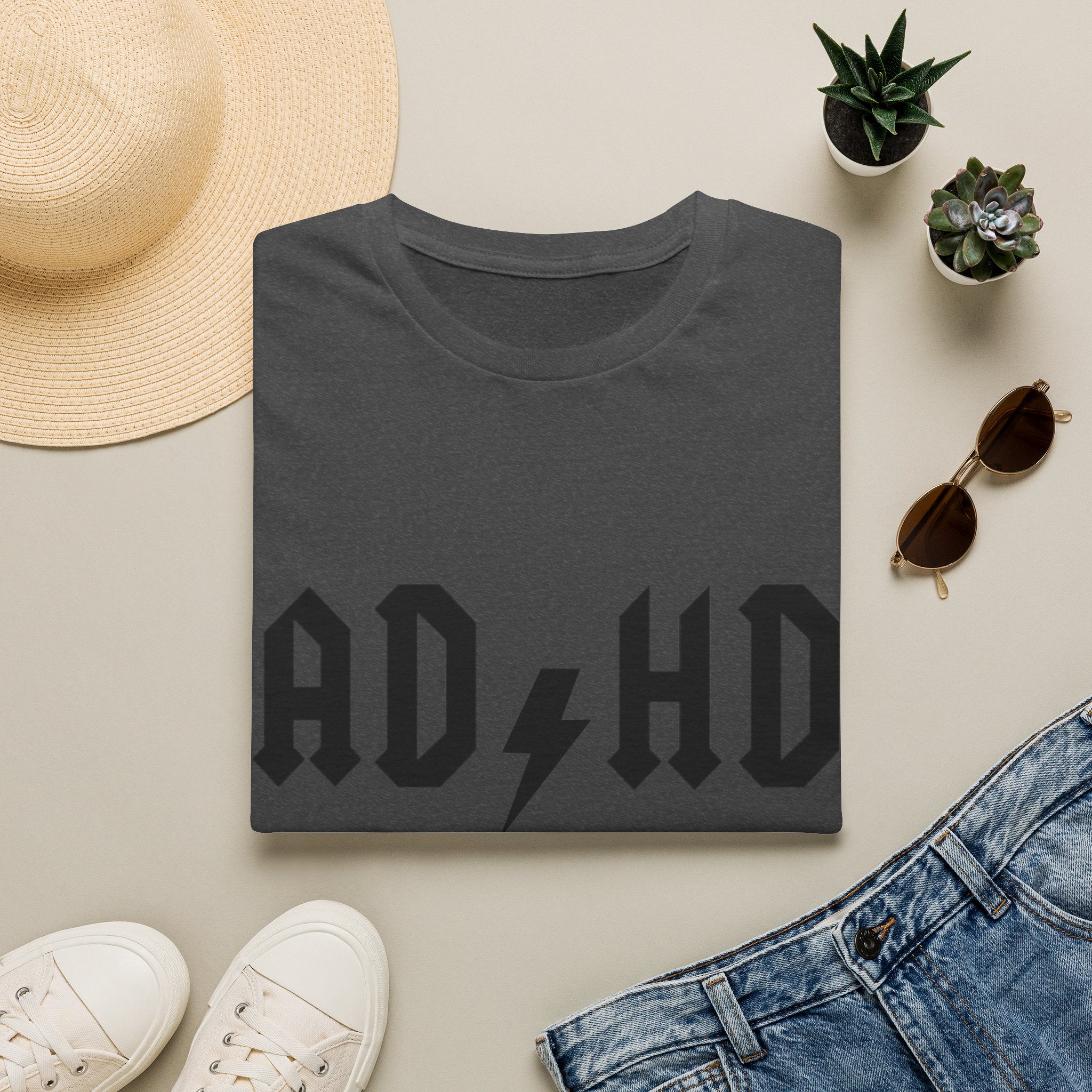 ADHD Lightning Bolt T-Shirt — Bold Rock Logo Tee for Neurodivergent Pride