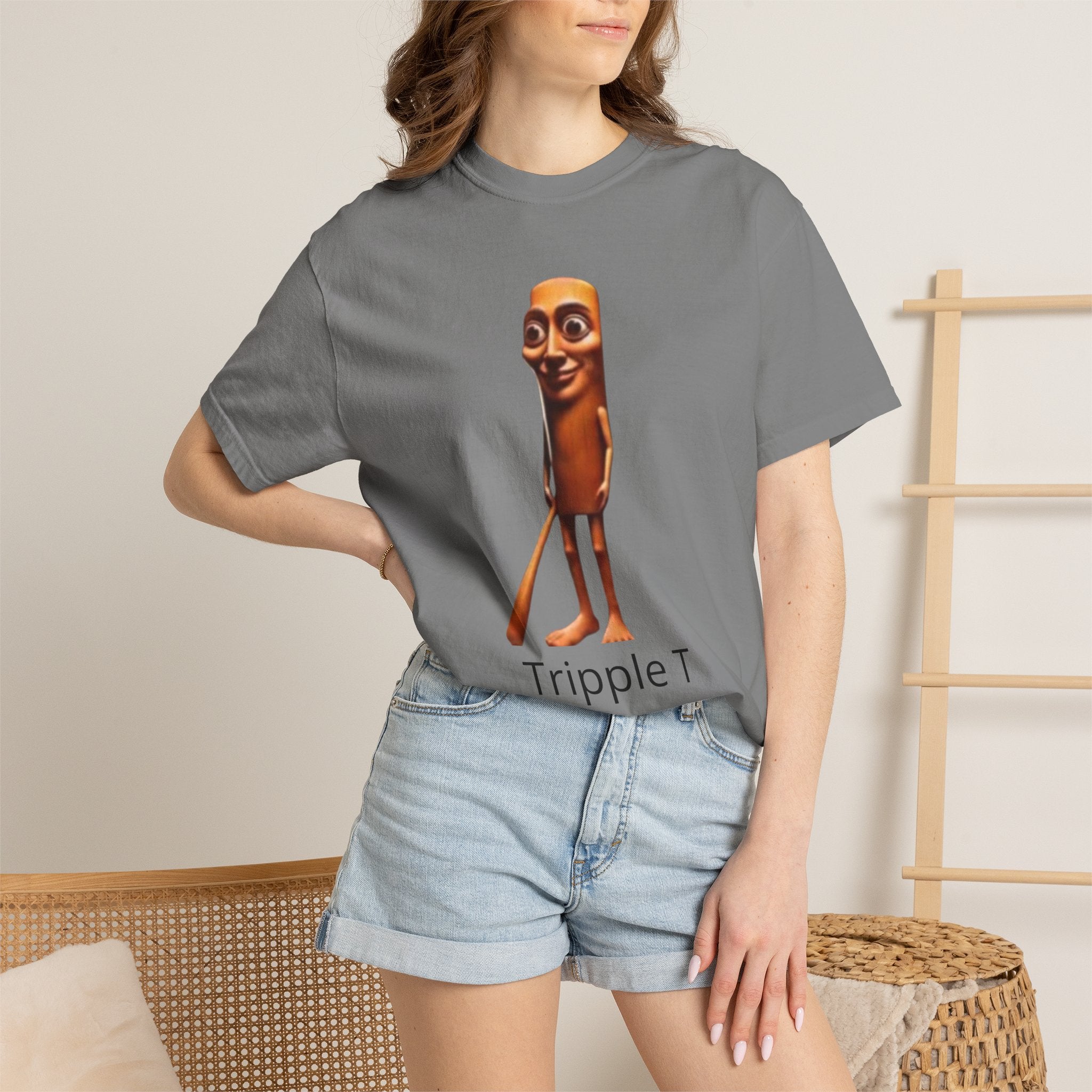 Tripple T Funny Character T-Shirt — Cute Walking Chocolate Bar Graphic Tee