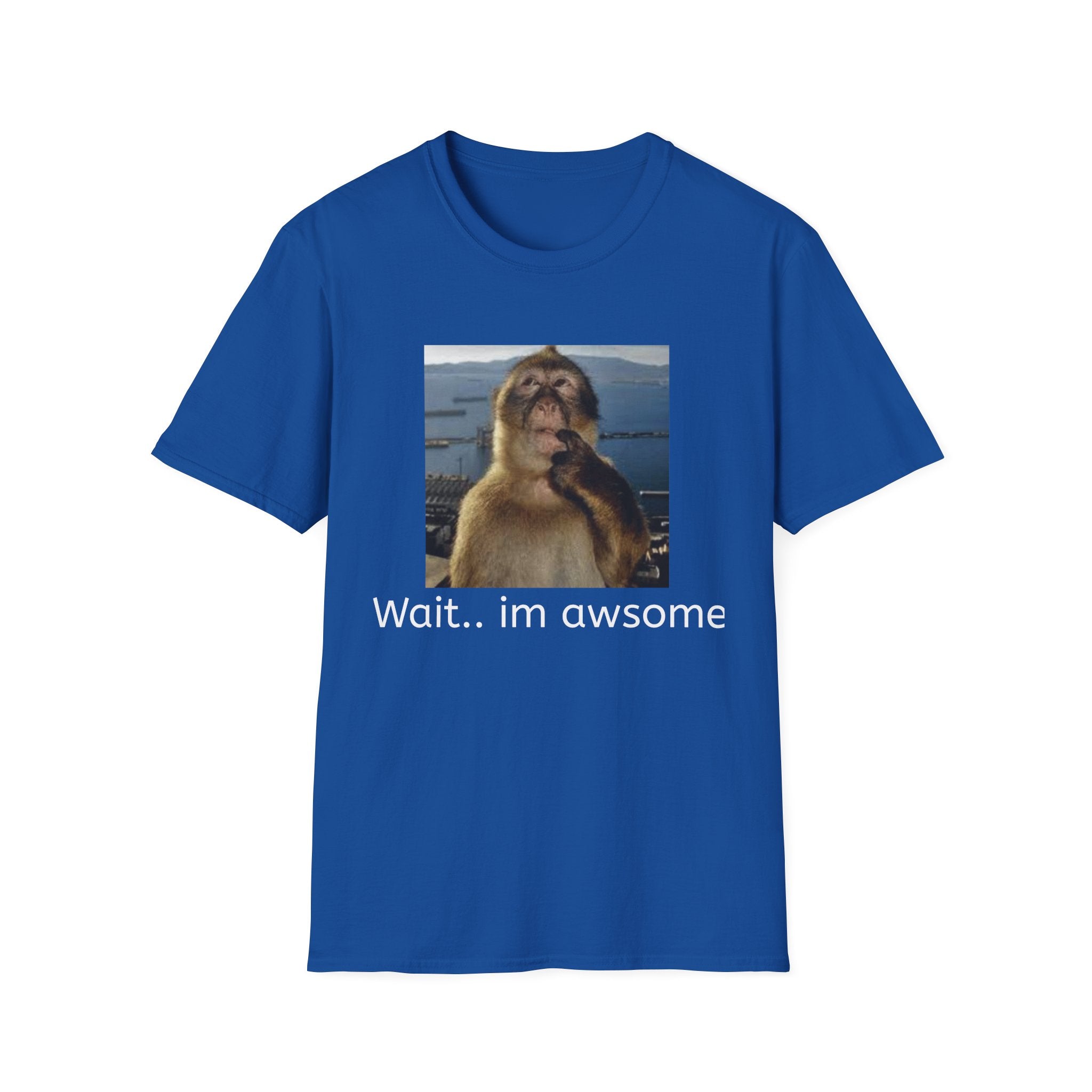 Monkey Meme T-Shirt — "Wait... im awsome" Funny Graphic Tee