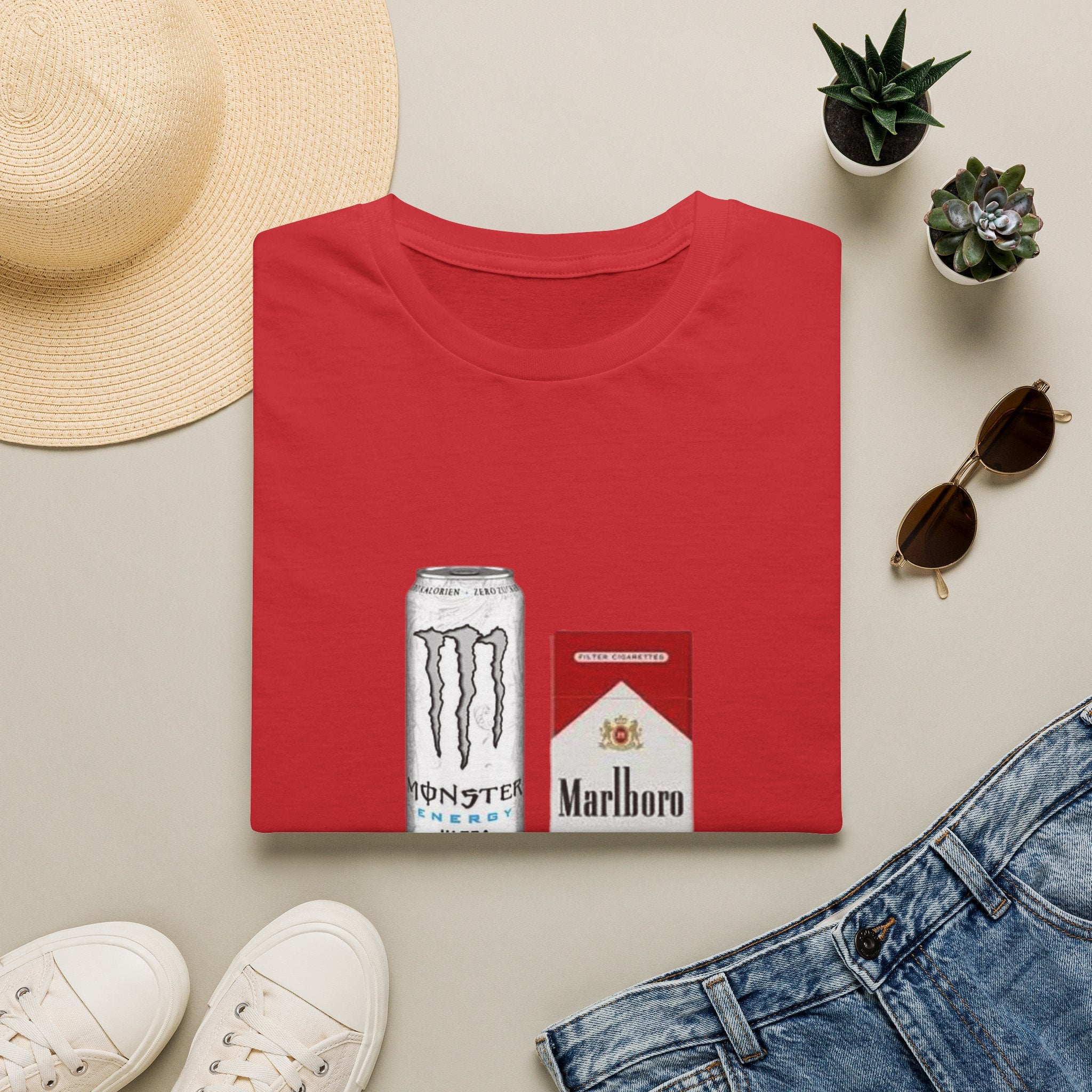 Breakfast T-Shirt — Energy Drink & Cigarettes Graphic Tee