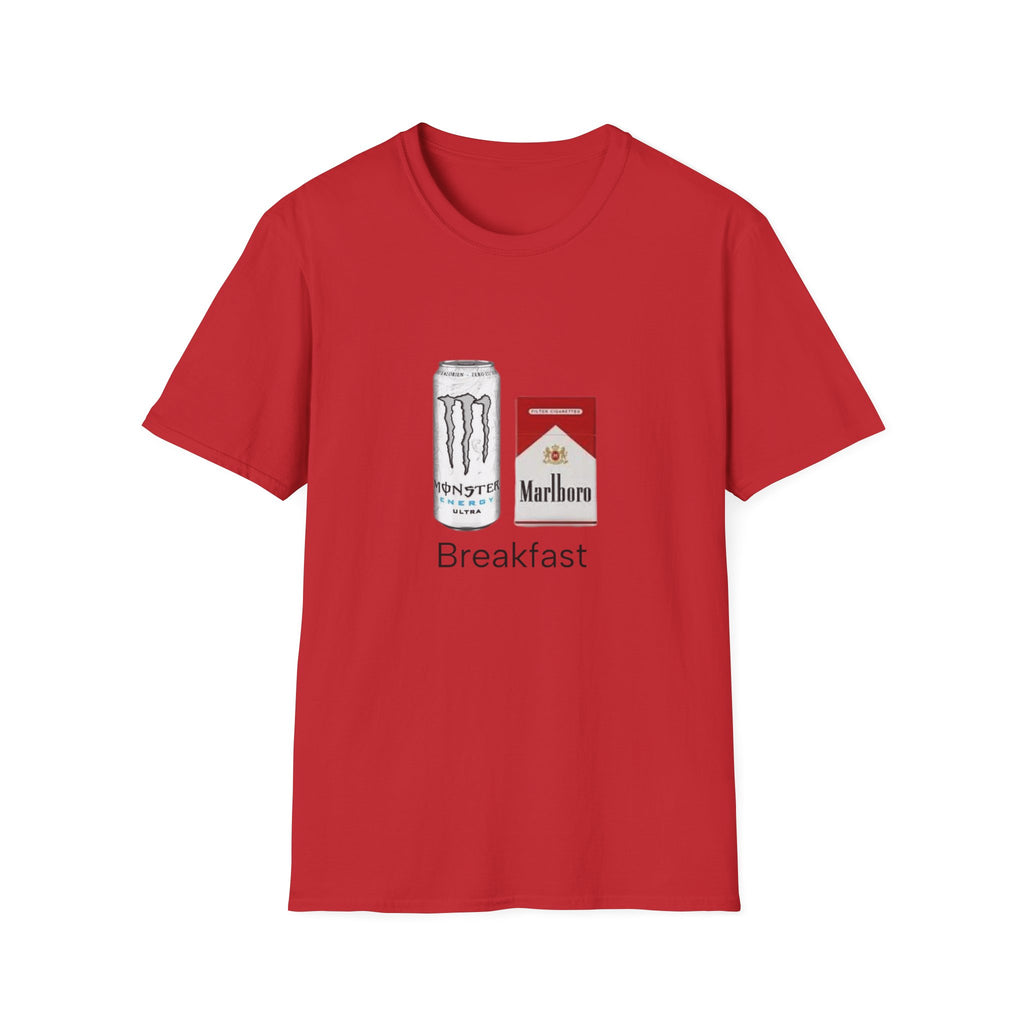 Breakfast T-Shirt — Energy Drink & Cigarettes Graphic Tee