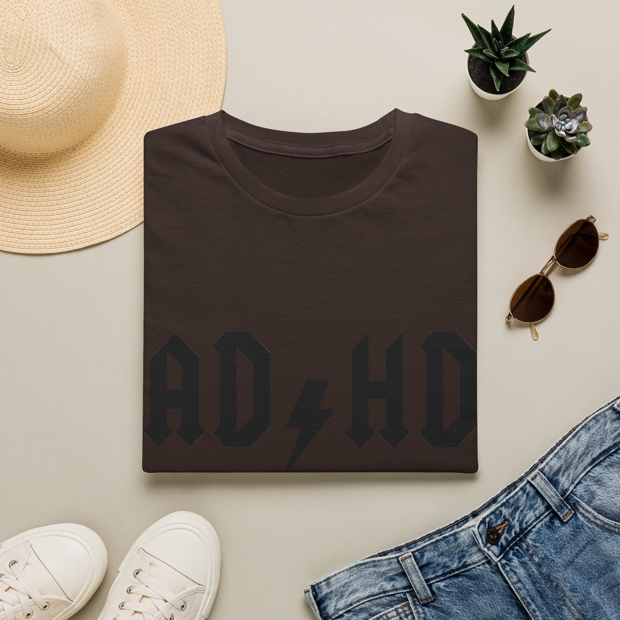 ADHD Lightning Bolt T-Shirt — Bold Rock Logo Tee for Neurodivergent Pride
