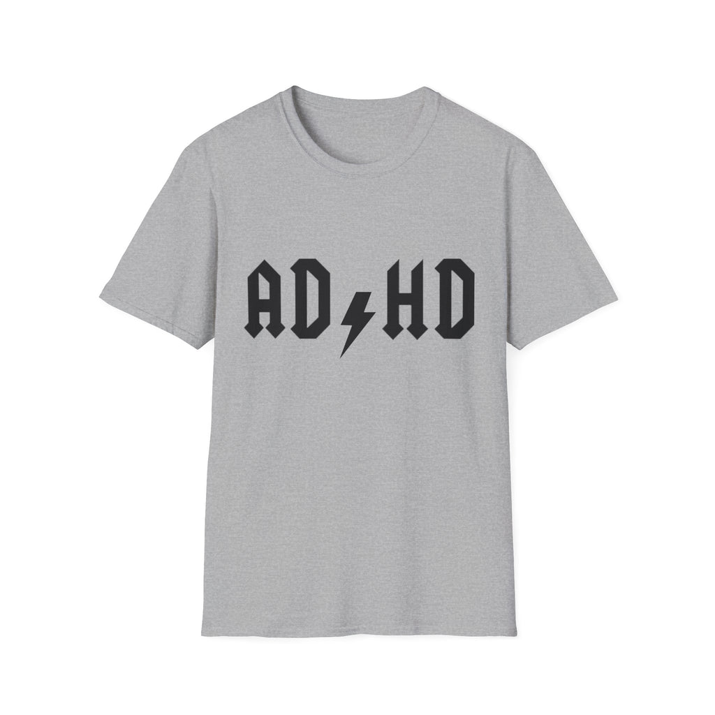 ADHD Lightning Bolt T-Shirt — Bold Rock Logo Tee for Neurodivergent Pride