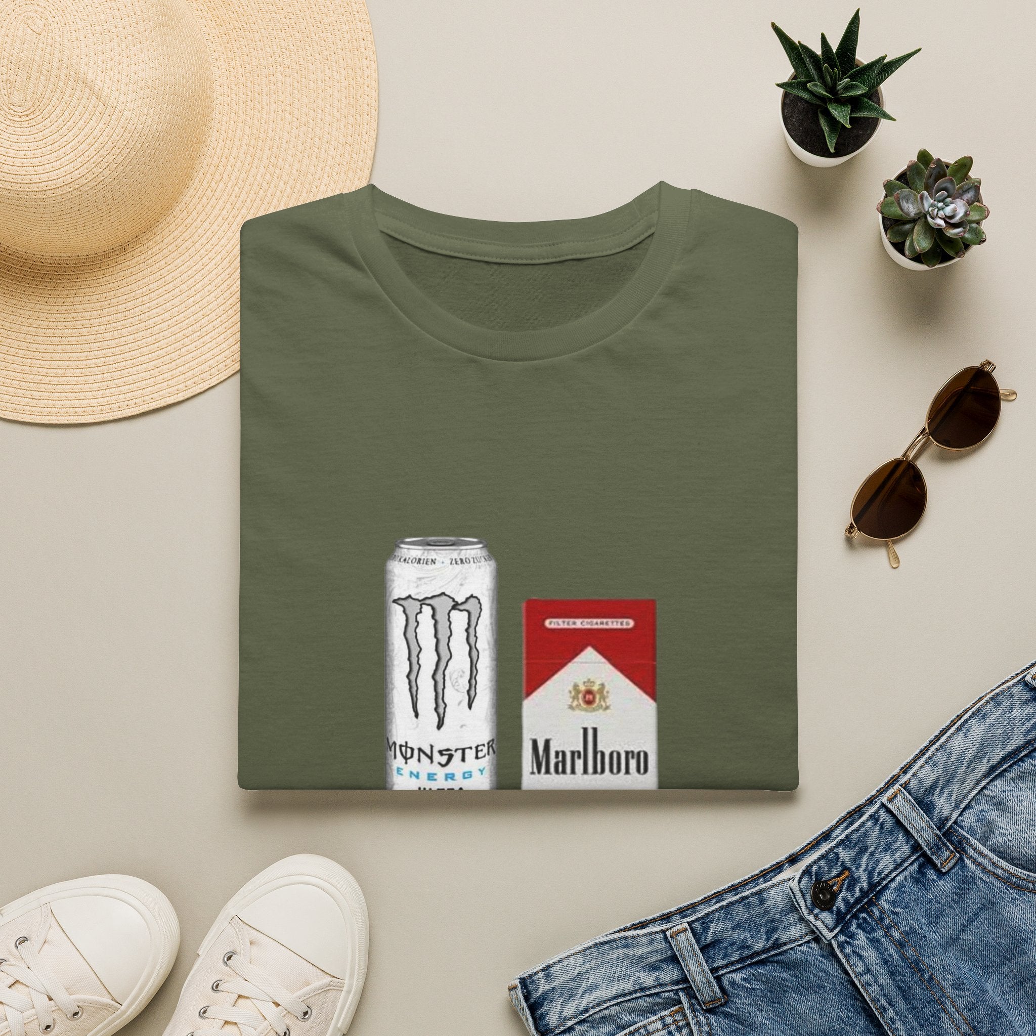 Breakfast T-Shirt — Energy Drink & Cigarettes Graphic Tee