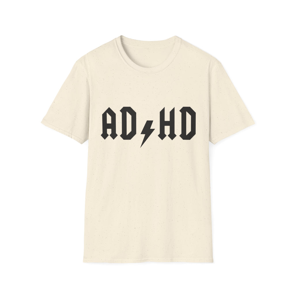 ADHD Lightning Bolt T-Shirt — Bold Rock Logo Tee for Neurodivergent Pride