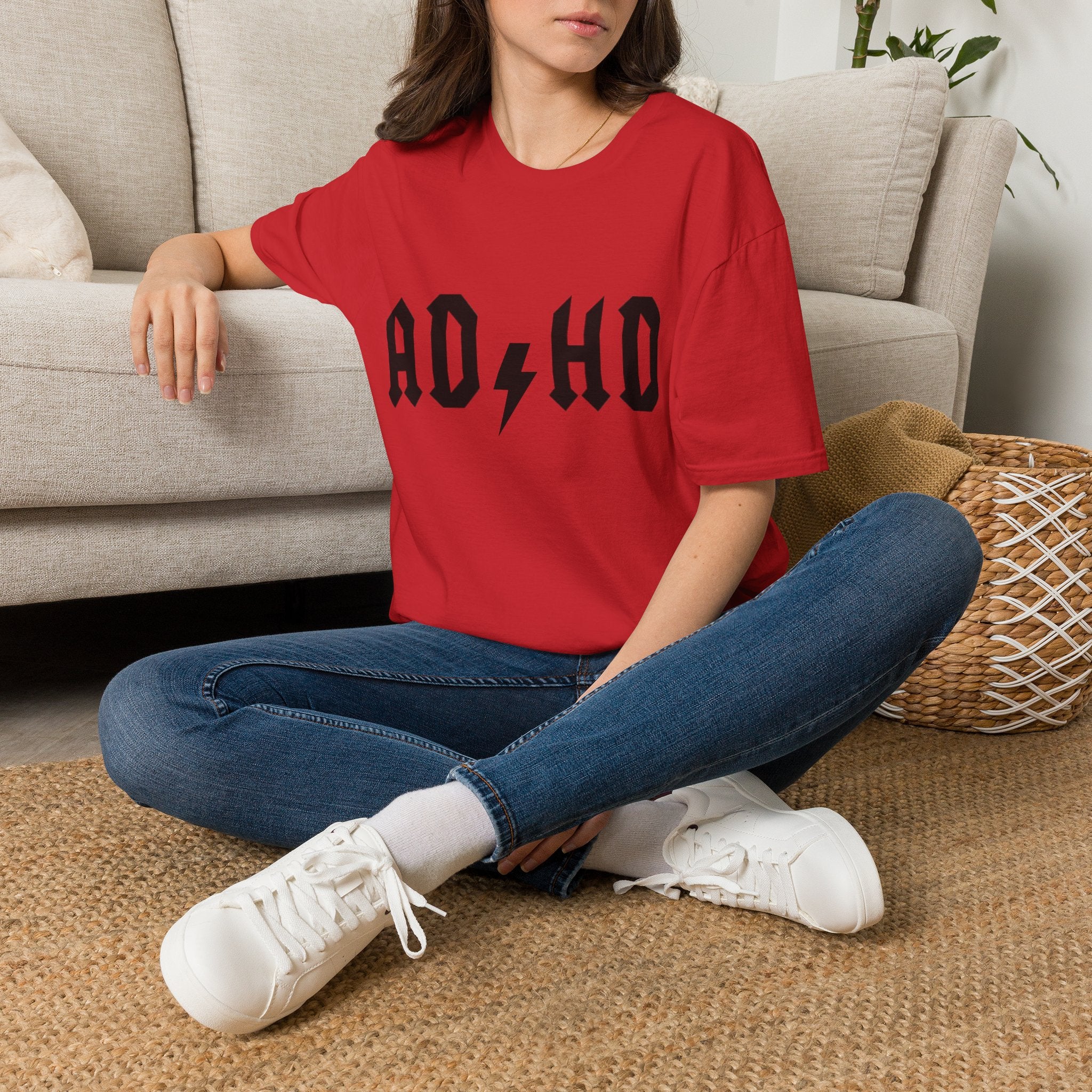 ADHD Lightning Bolt T-Shirt — Bold Rock Logo Tee for Neurodivergent Pride