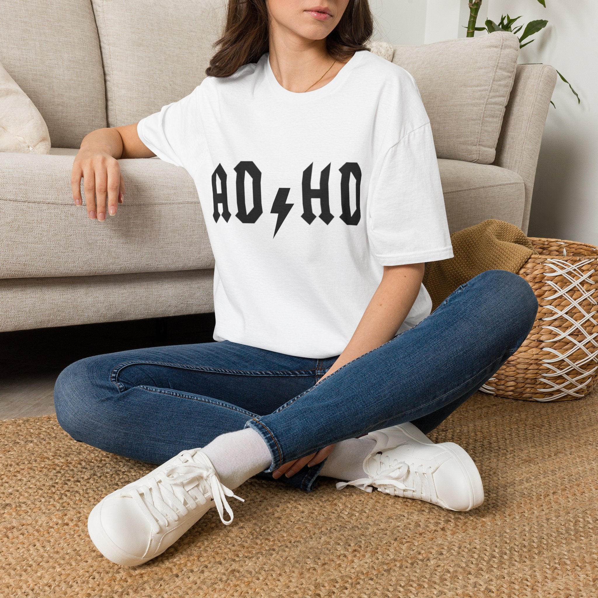 ADHD Lightning Bolt T-Shirt — Bold Rock Logo Tee for Neurodivergent Pride