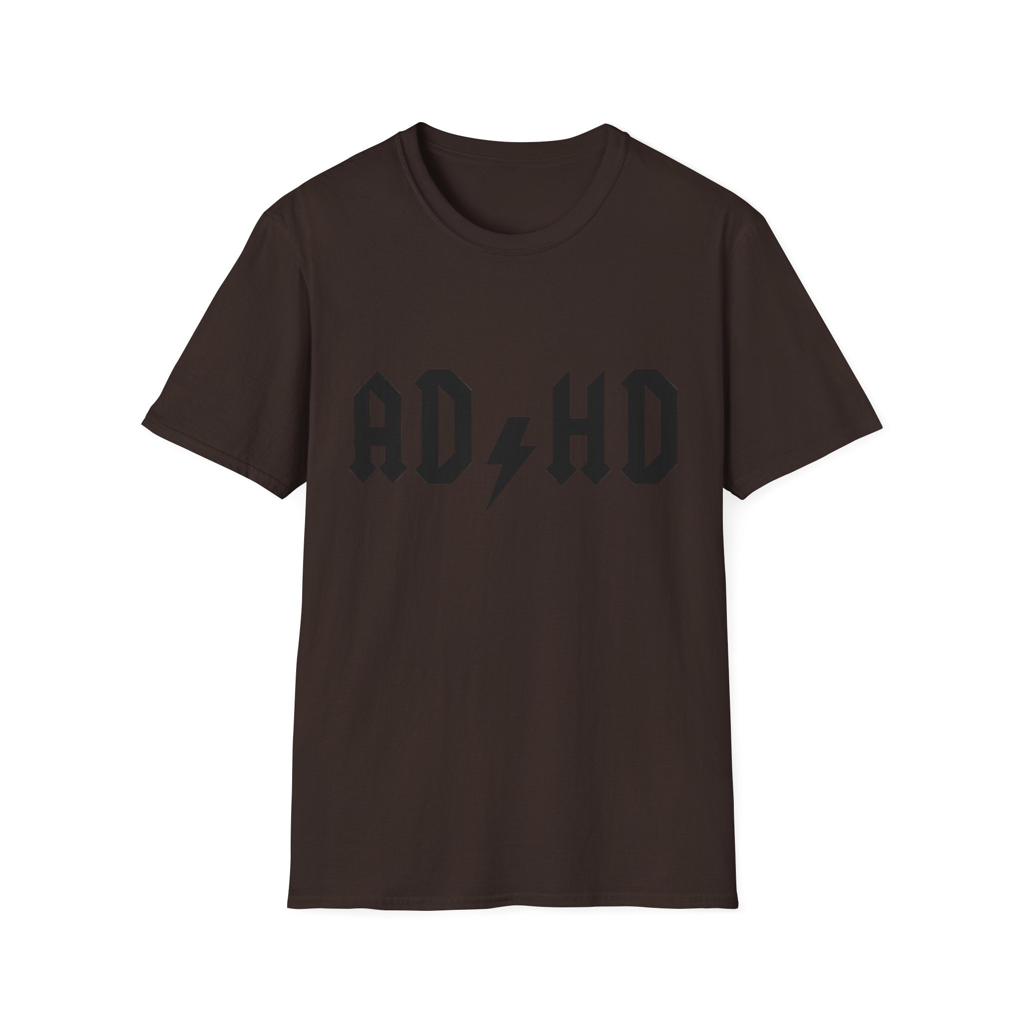 ADHD Lightning Bolt T-Shirt — Bold Rock Logo Tee for Neurodivergent Pride