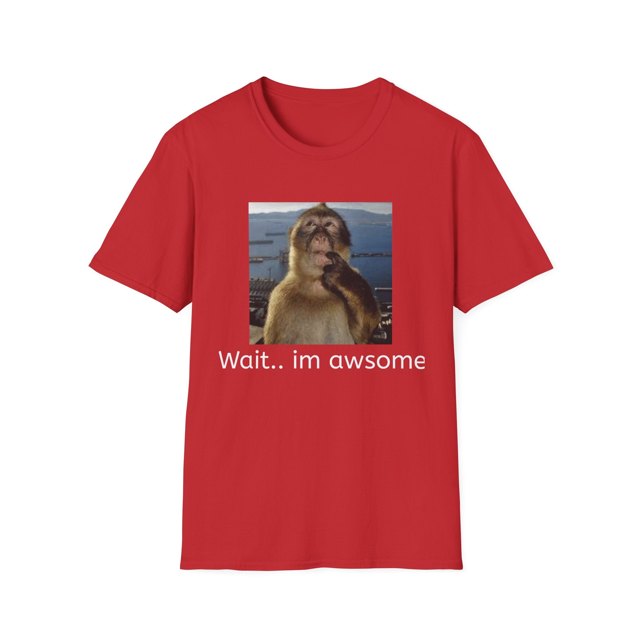 Monkey Meme T-Shirt — "Wait... im awsome" Funny Graphic Tee