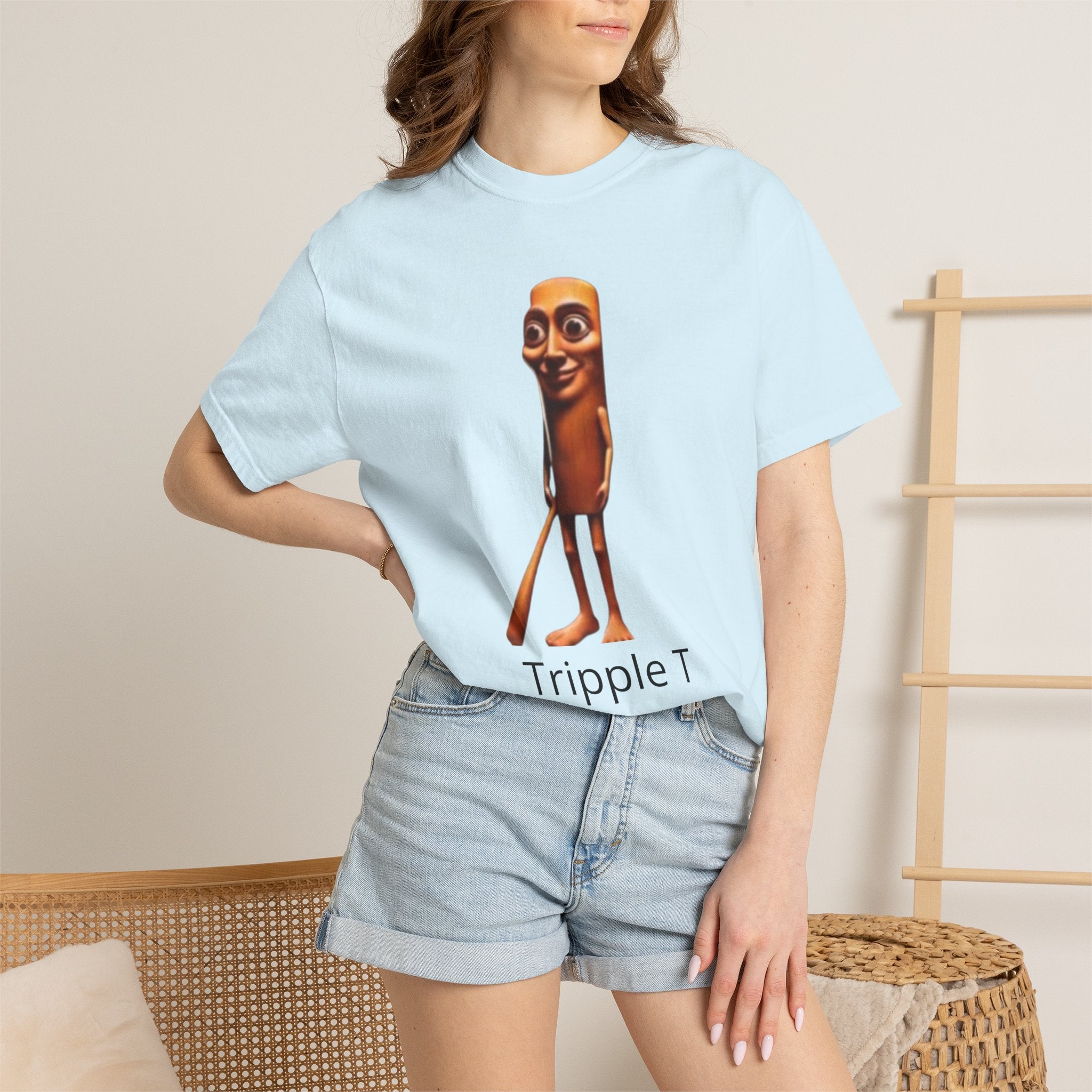 Tripple T Funny Character T-Shirt — Cute Walking Chocolate Bar Graphic Tee