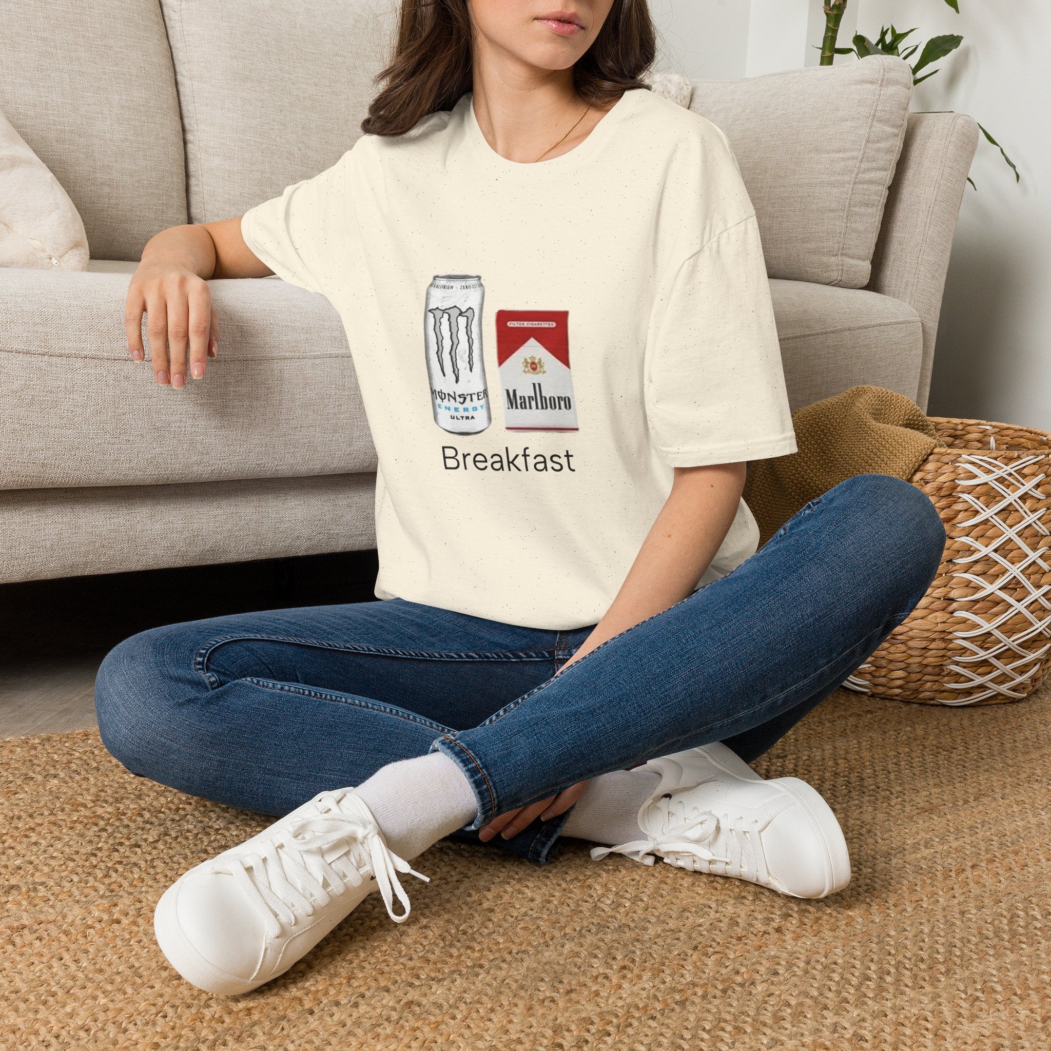 Breakfast T-Shirt — Energy Drink & Cigarettes Graphic Tee