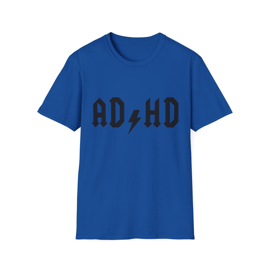 ADHD Lightning Bolt T-Shirt — Bold Rock Logo Tee for Neurodivergent Pride
