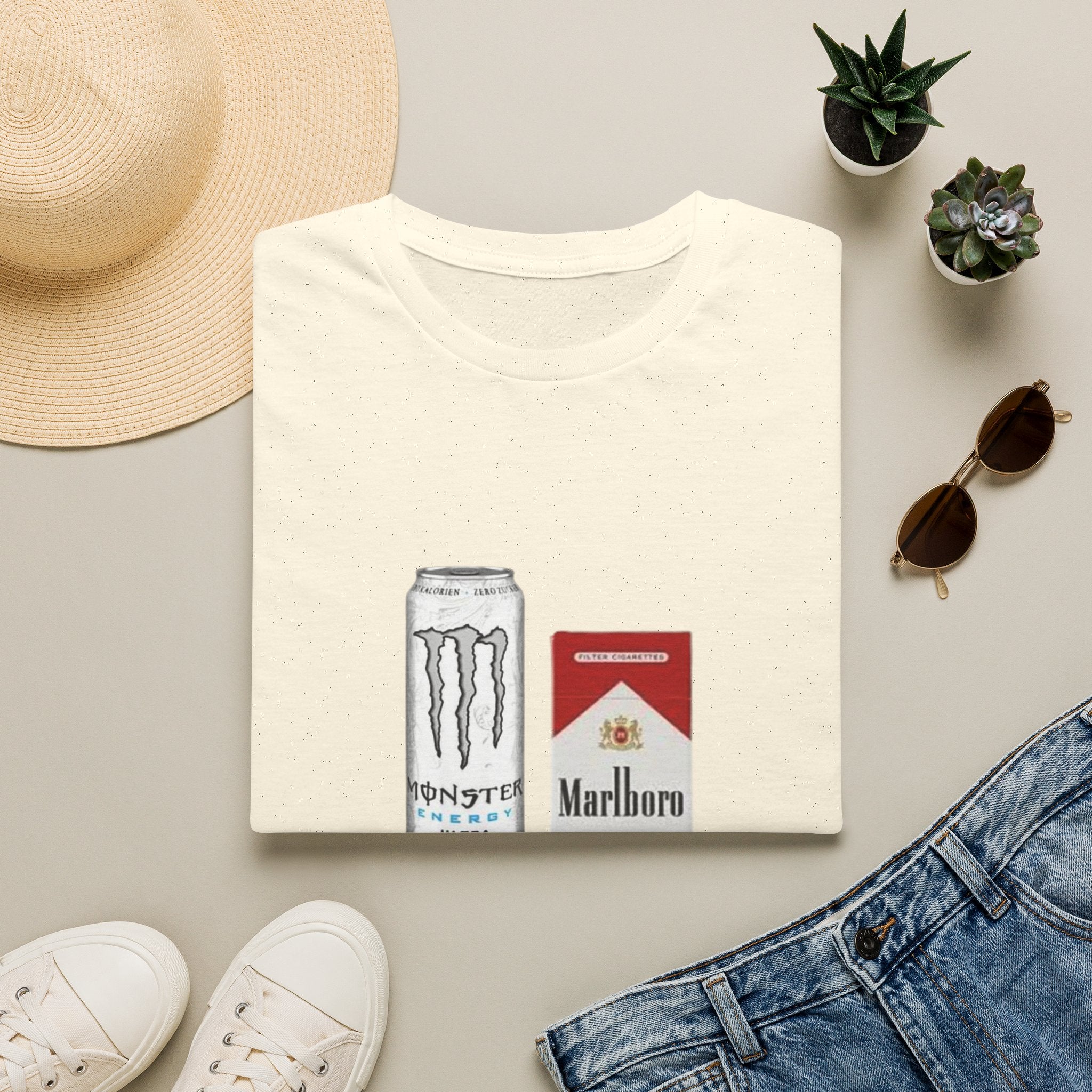 Breakfast T-Shirt — Energy Drink & Cigarettes Graphic Tee