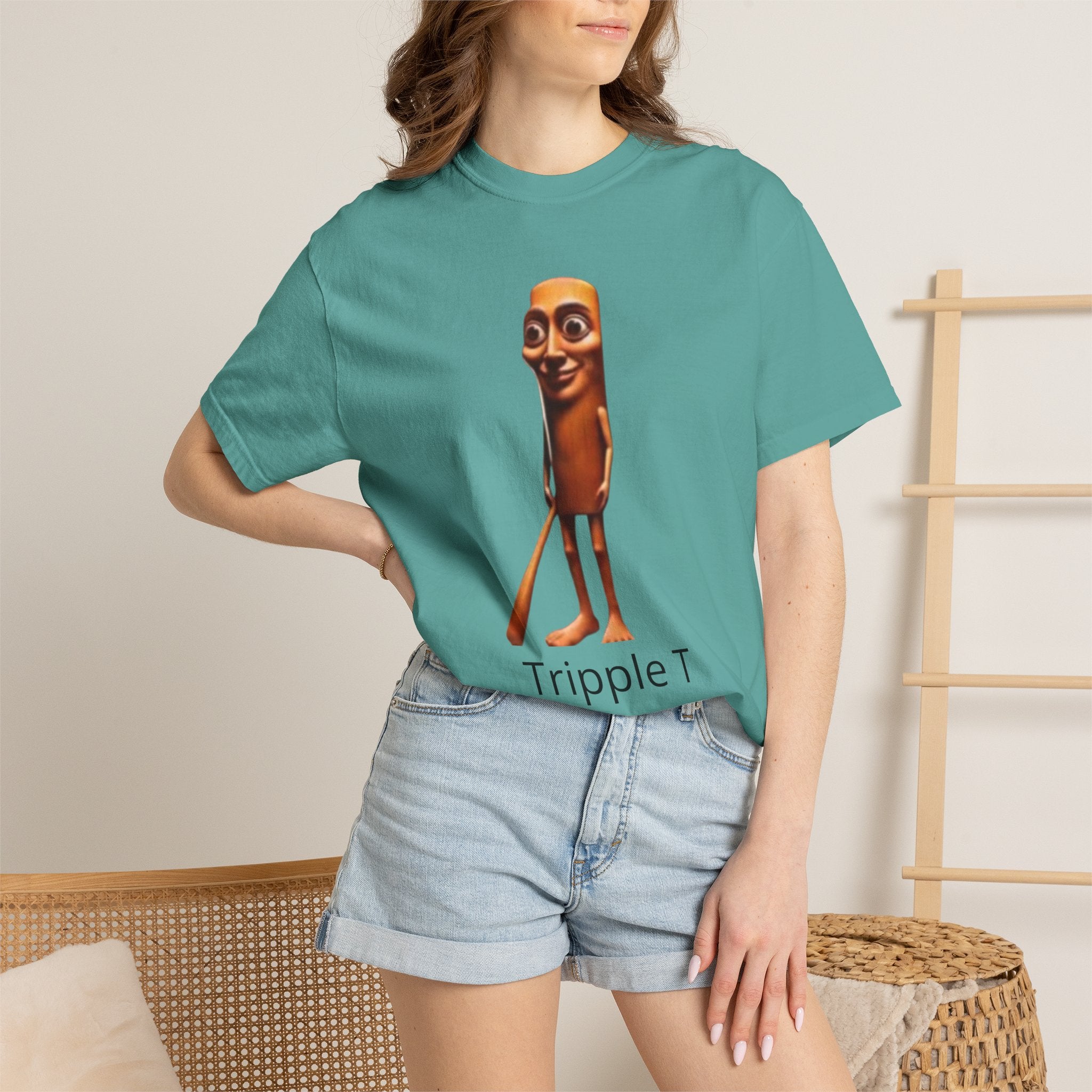 Tripple T Funny Character T-Shirt — Cute Walking Chocolate Bar Graphic Tee