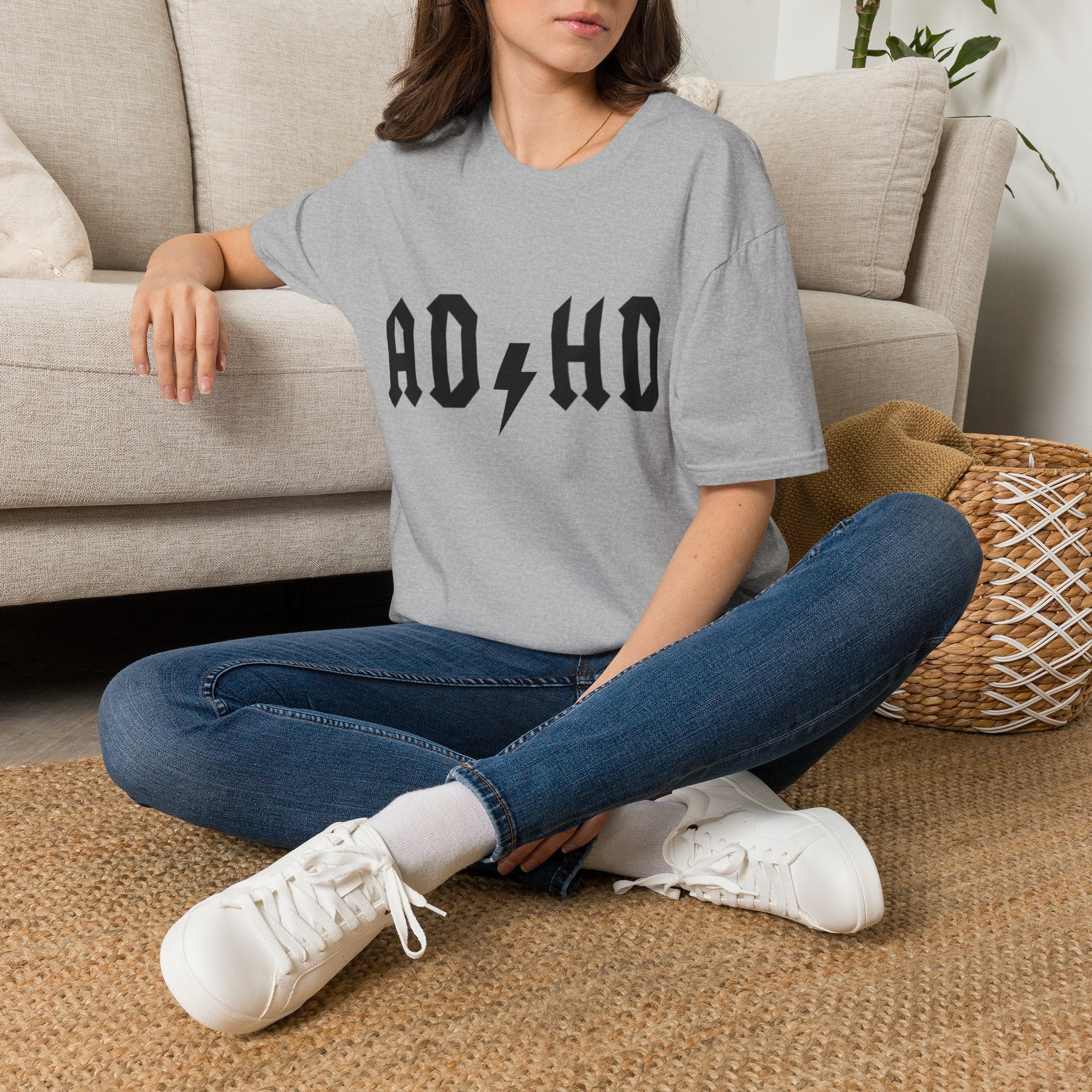 ADHD Lightning Bolt T-Shirt — Bold Rock Logo Tee for Neurodivergent Pride