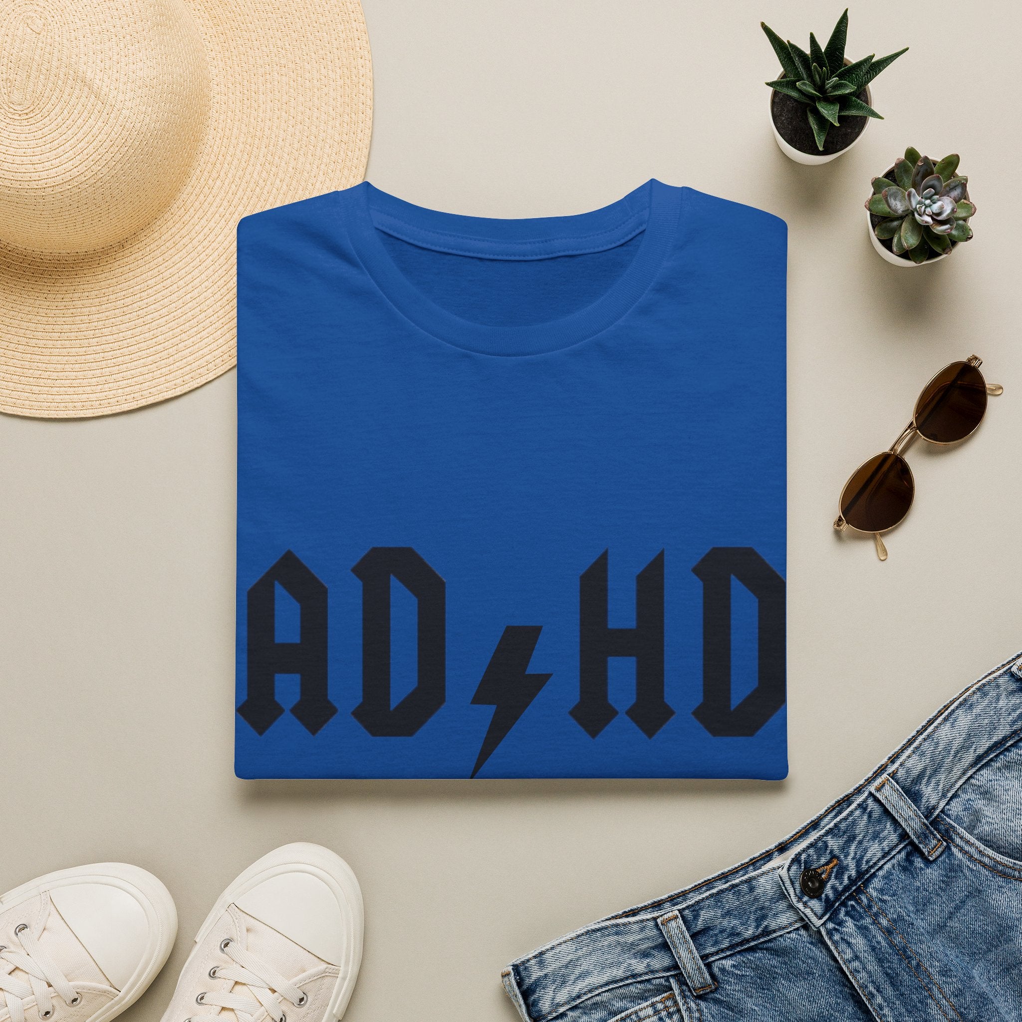 ADHD Lightning Bolt T-Shirt — Bold Rock Logo Tee for Neurodivergent Pride