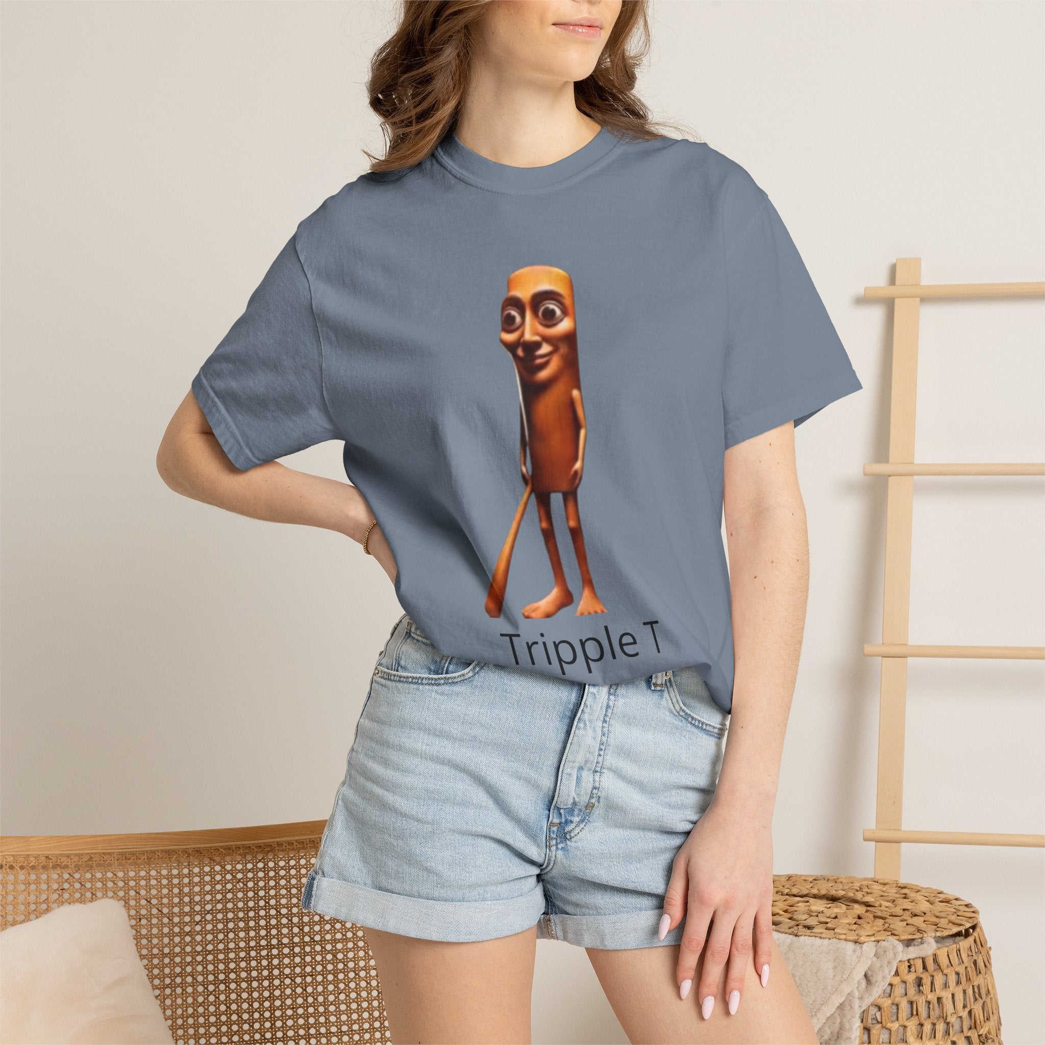 Tripple T Funny Character T-Shirt — Cute Walking Chocolate Bar Graphic Tee