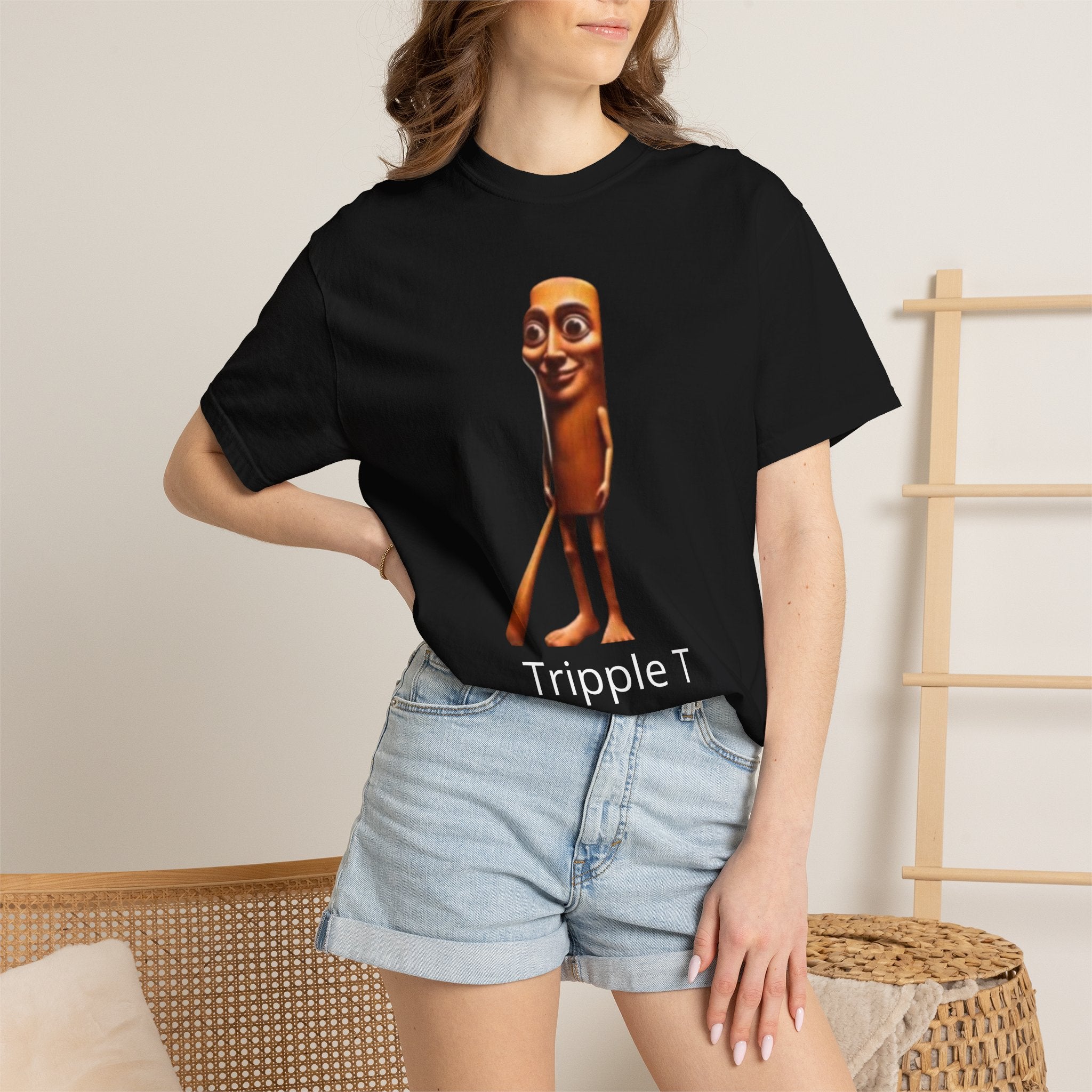Tripple T Funny Character T-Shirt — Cute Walking Chocolate Bar Graphic Tee