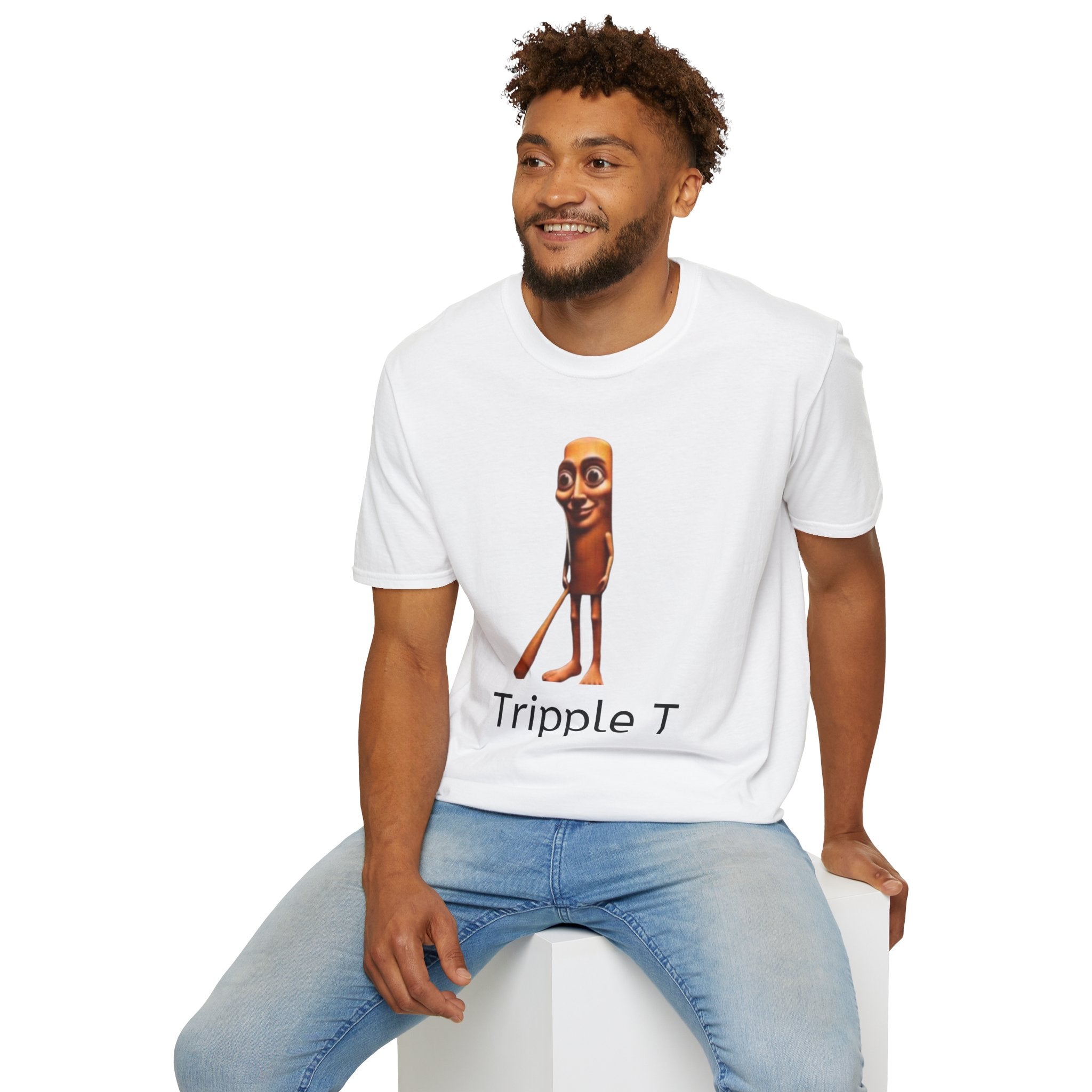 Tripple T Character T-Shirt — Funny Cartoon Sausage Graphic Tee