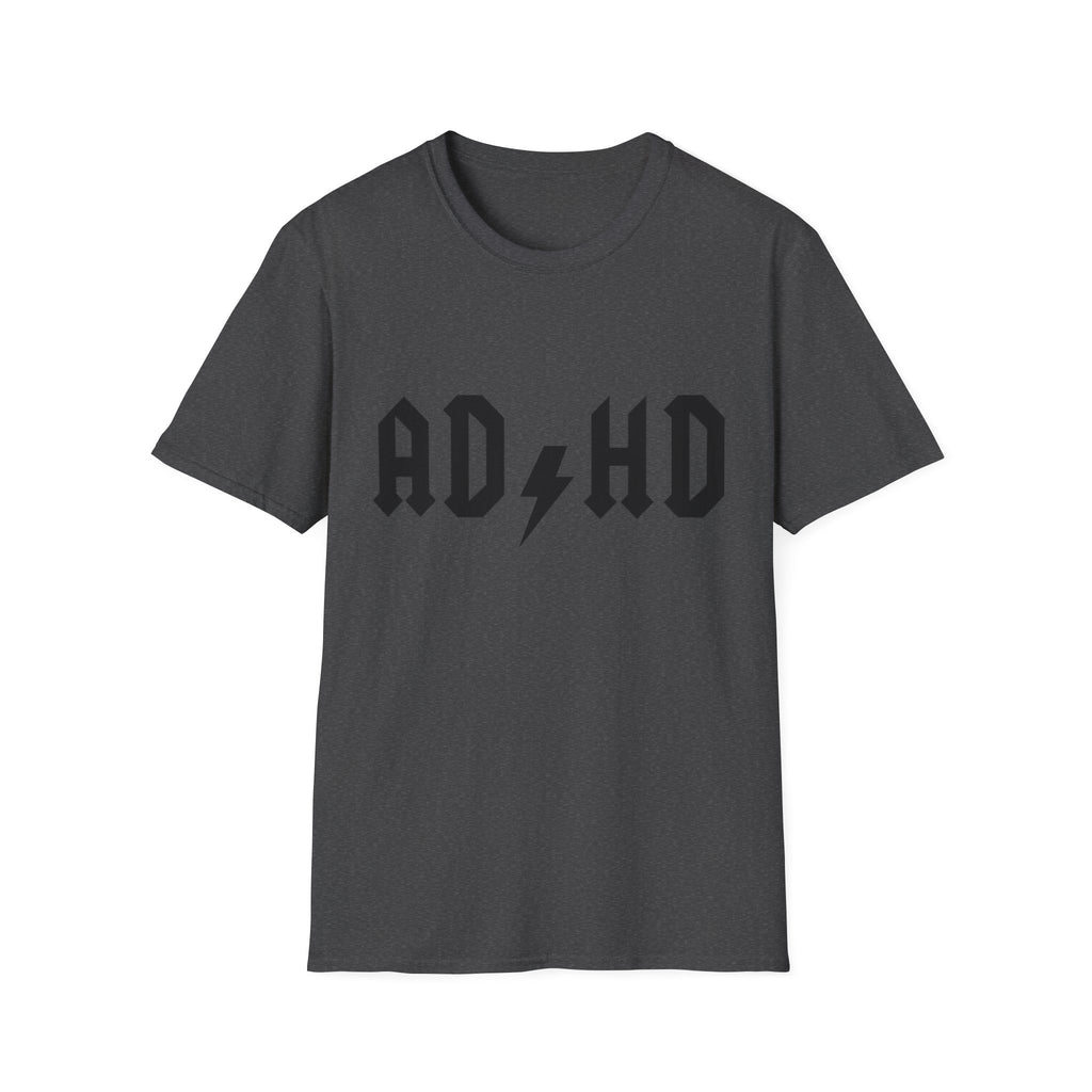 ADHD Lightning Bolt T-Shirt — Bold Rock Logo Tee for Neurodivergent Pride