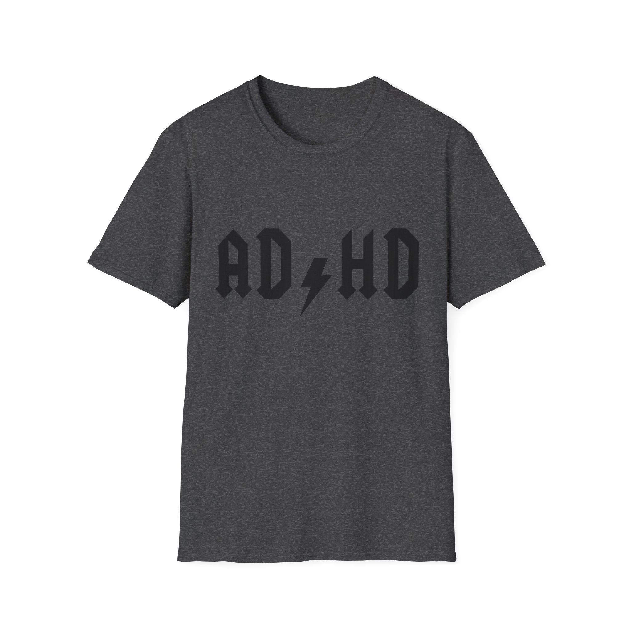 ADHD Lightning Bolt T-Shirt — Bold Rock Logo Tee for Neurodivergent Pride