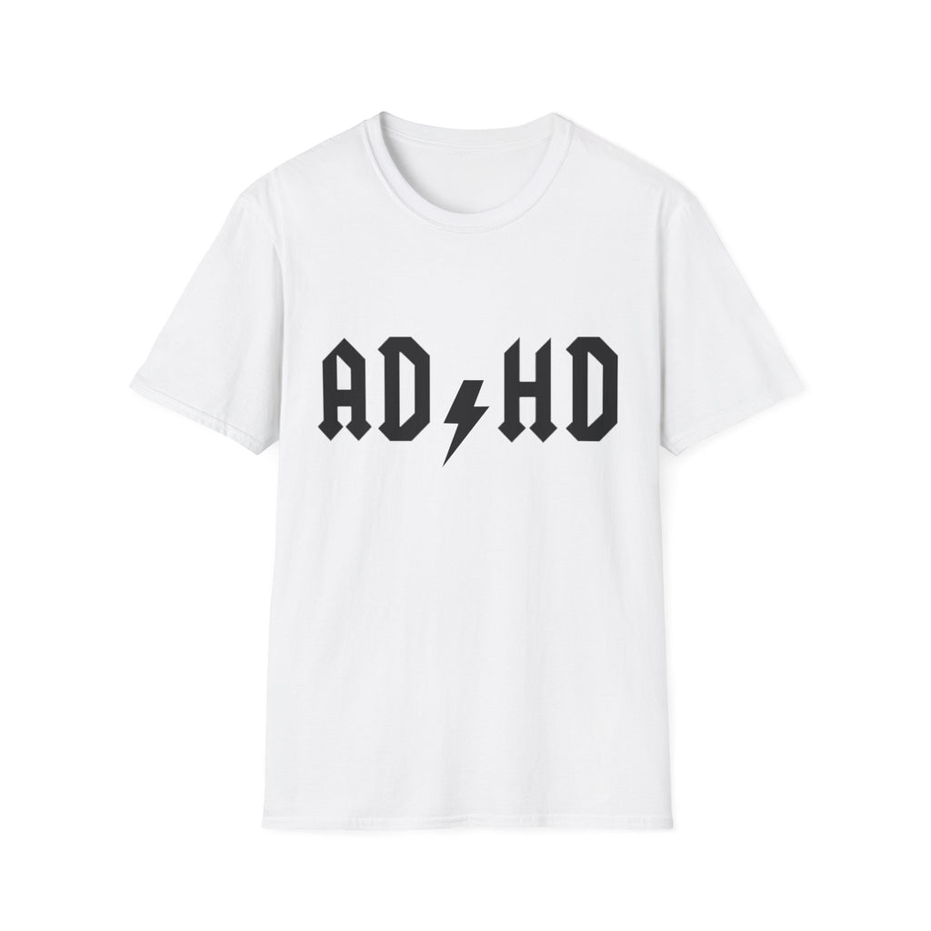ADHD Lightning Bolt T-Shirt — Bold Rock Logo Tee for Neurodivergent Pride