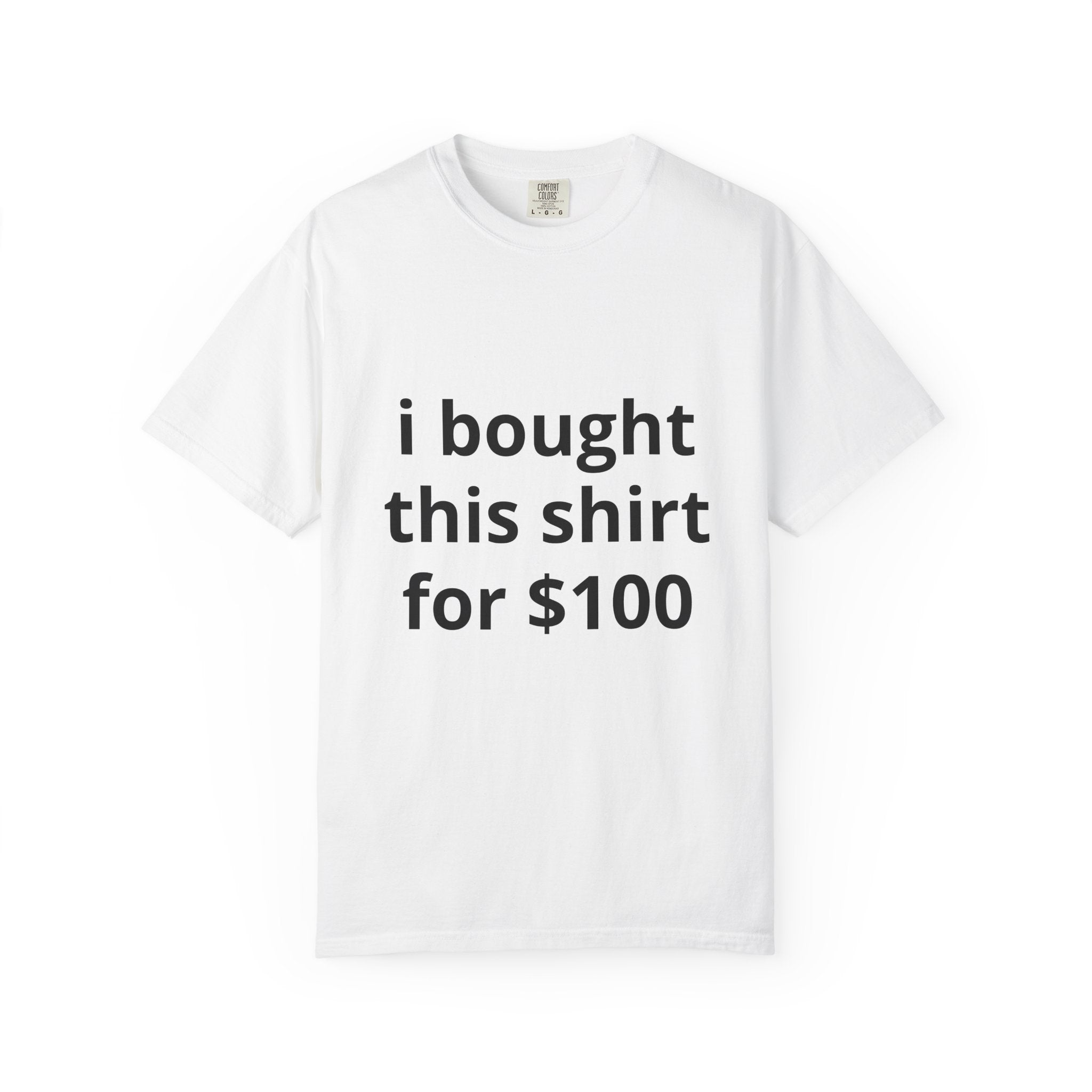 Funny Statement T-Shirt — "I Bought This Shirt for 100" Graphic Tee