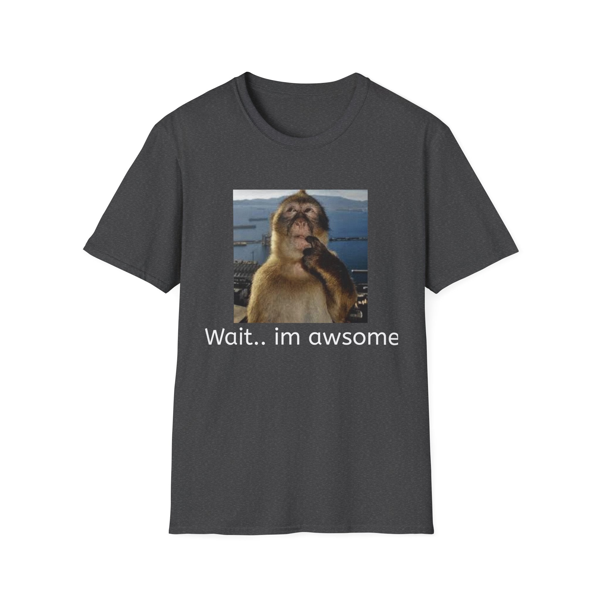 Monkey Meme T-Shirt — "Wait... im awsome" Funny Graphic Tee