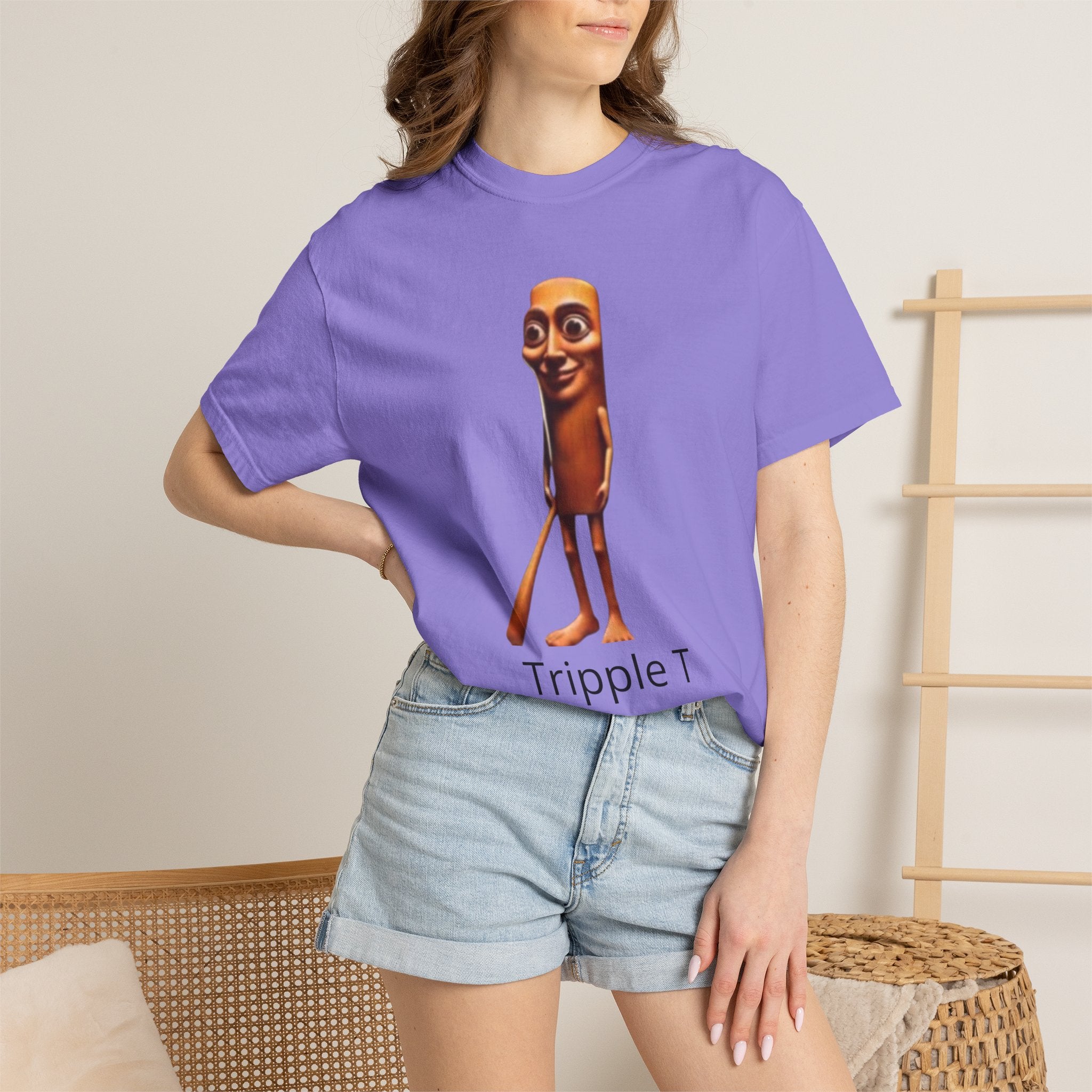 Tripple T Funny Character T-Shirt — Cute Walking Chocolate Bar Graphic Tee
