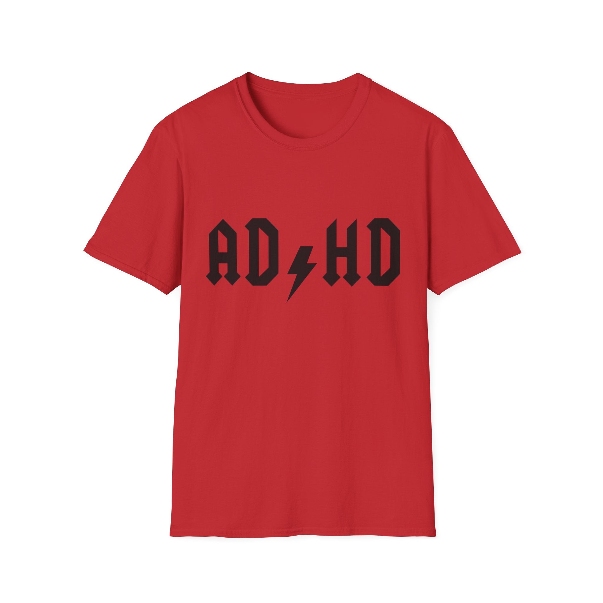 ADHD Lightning Bolt T-Shirt — Bold Rock Logo Tee for Neurodivergent Pride