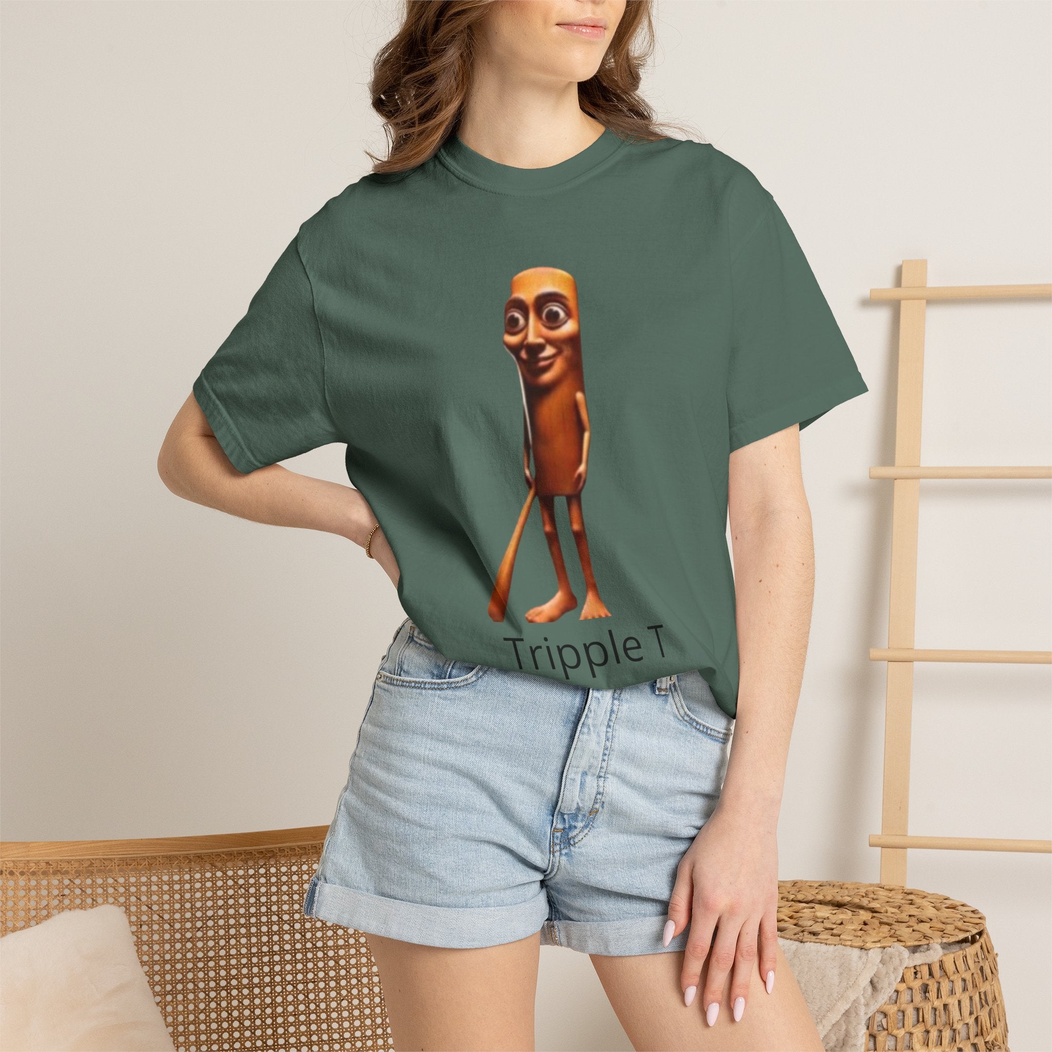 Tripple T Funny Character T-Shirt — Cute Walking Chocolate Bar Graphic Tee