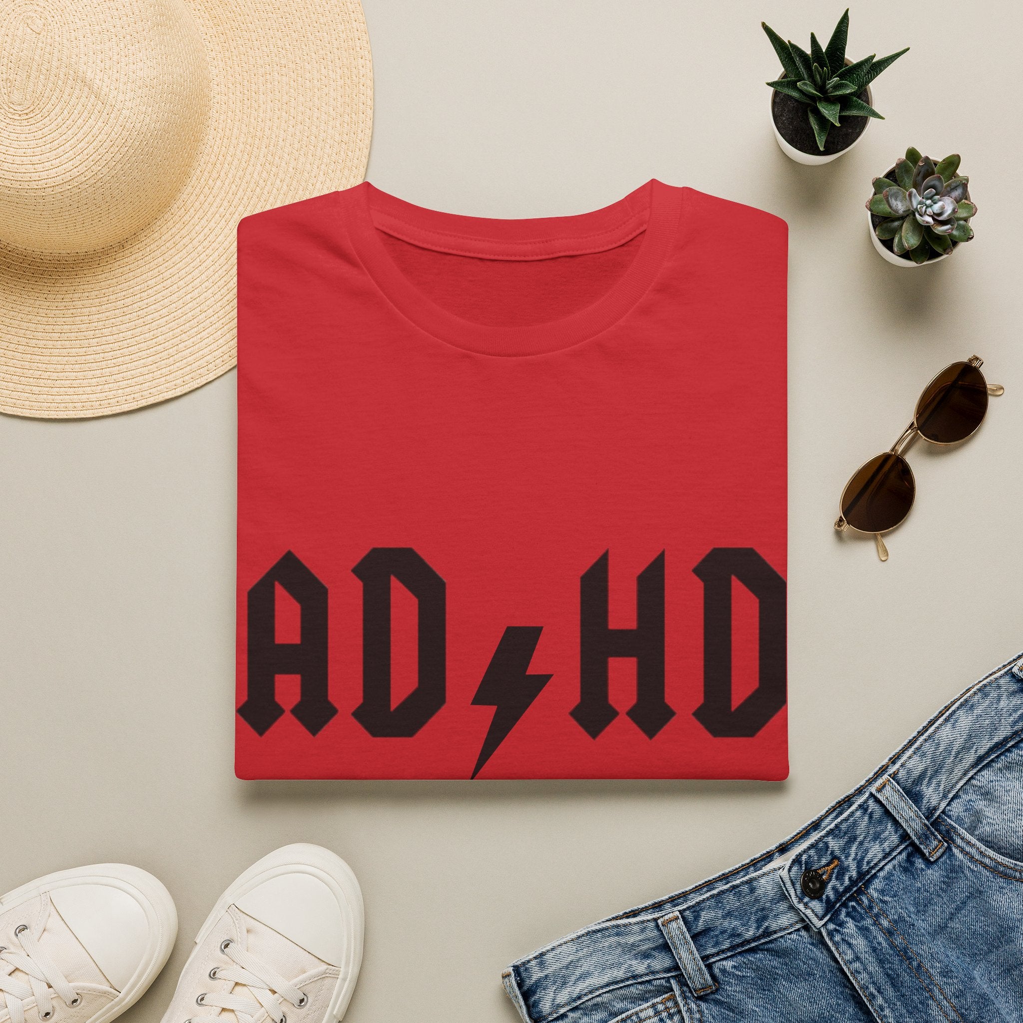 ADHD Lightning Bolt T-Shirt — Bold Rock Logo Tee for Neurodivergent Pride
