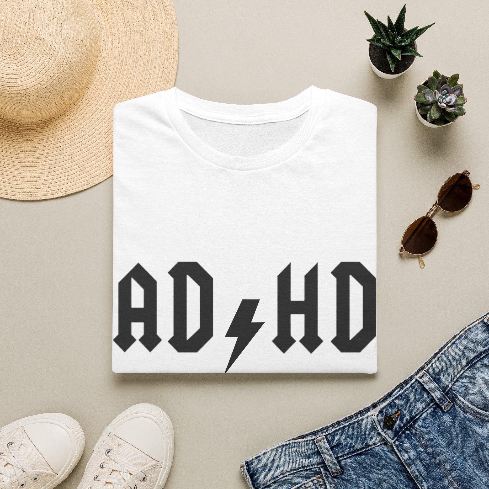 ADHD Lightning Bolt T-Shirt — Bold Rock Logo Tee for Neurodivergent Pride