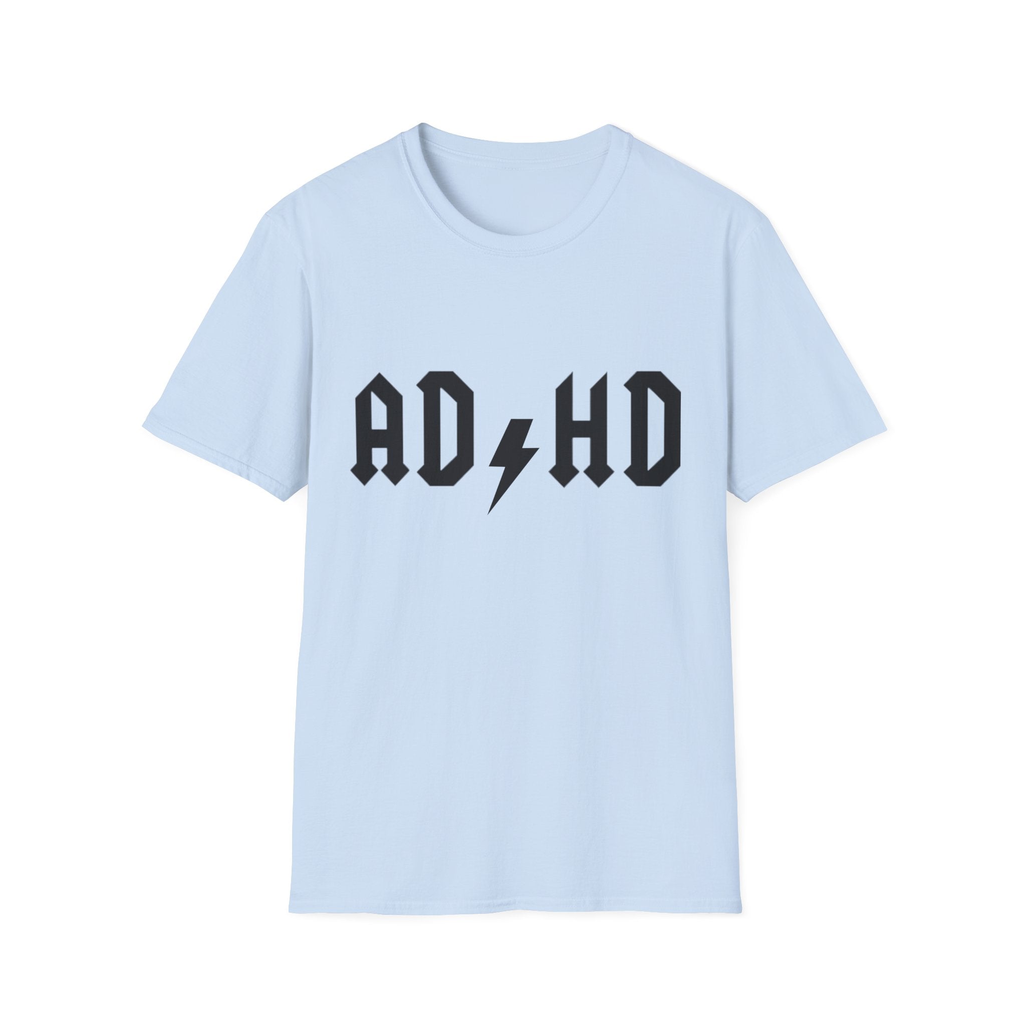 ADHD Lightning Bolt T-Shirt — Bold Rock Logo Tee for Neurodivergent Pride