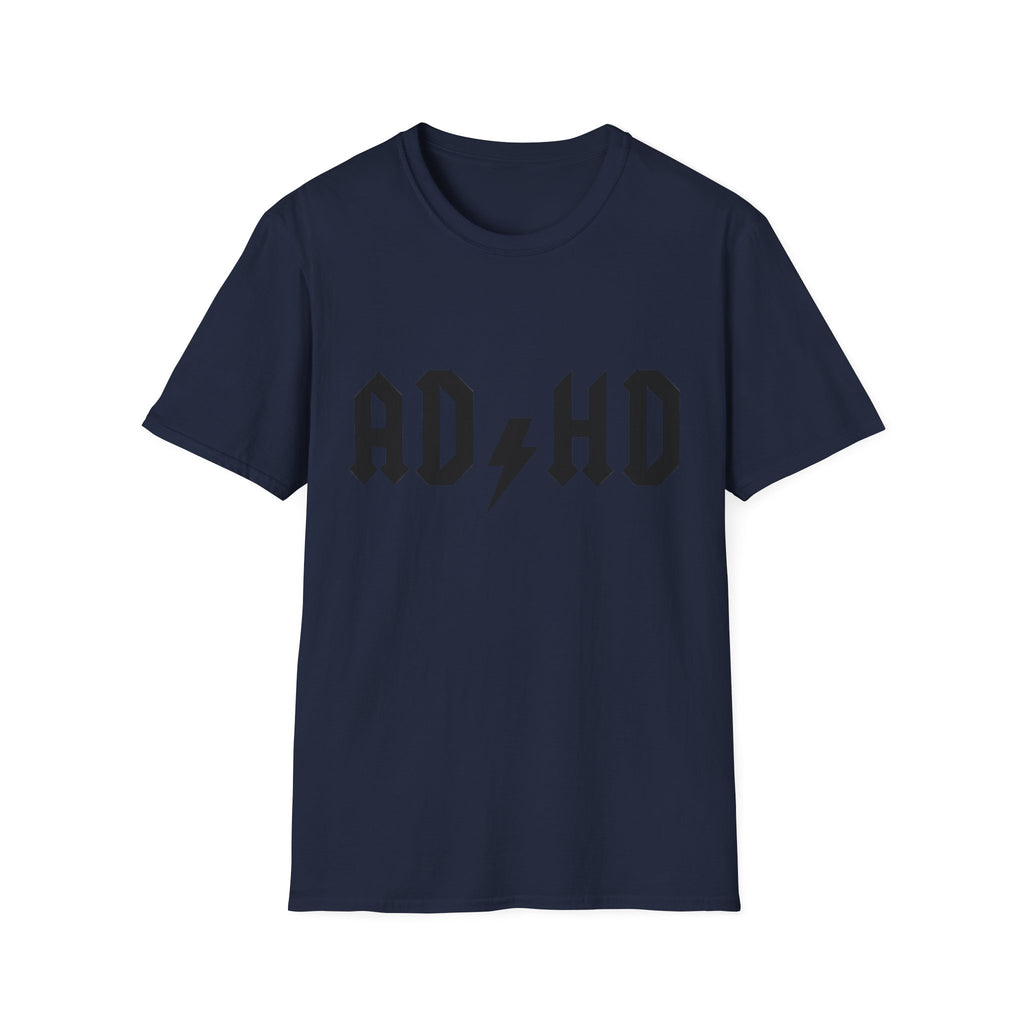 ADHD Lightning Bolt T-Shirt — Bold Rock Logo Tee for Neurodivergent Pride