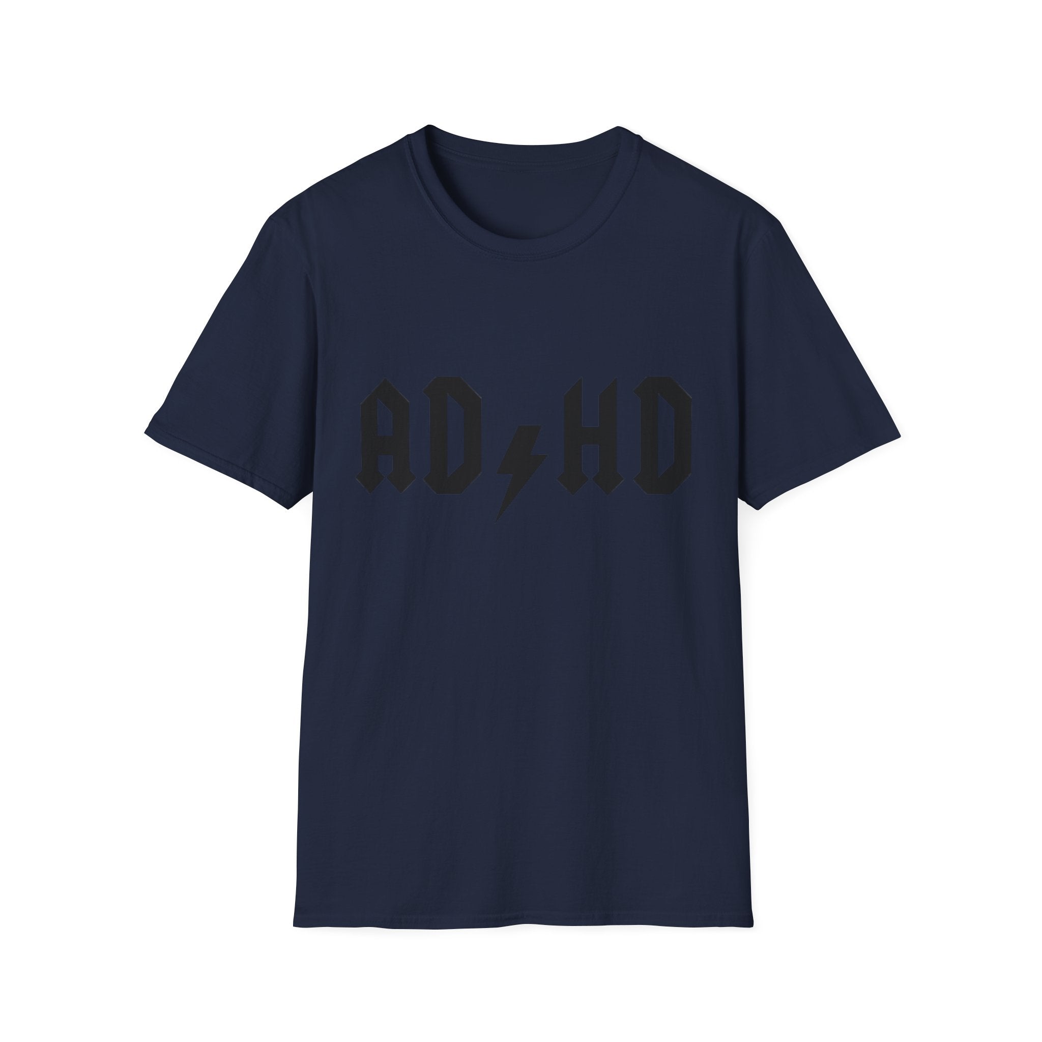 ADHD Lightning Bolt T-Shirt — Bold Rock Logo Tee for Neurodivergent Pride
