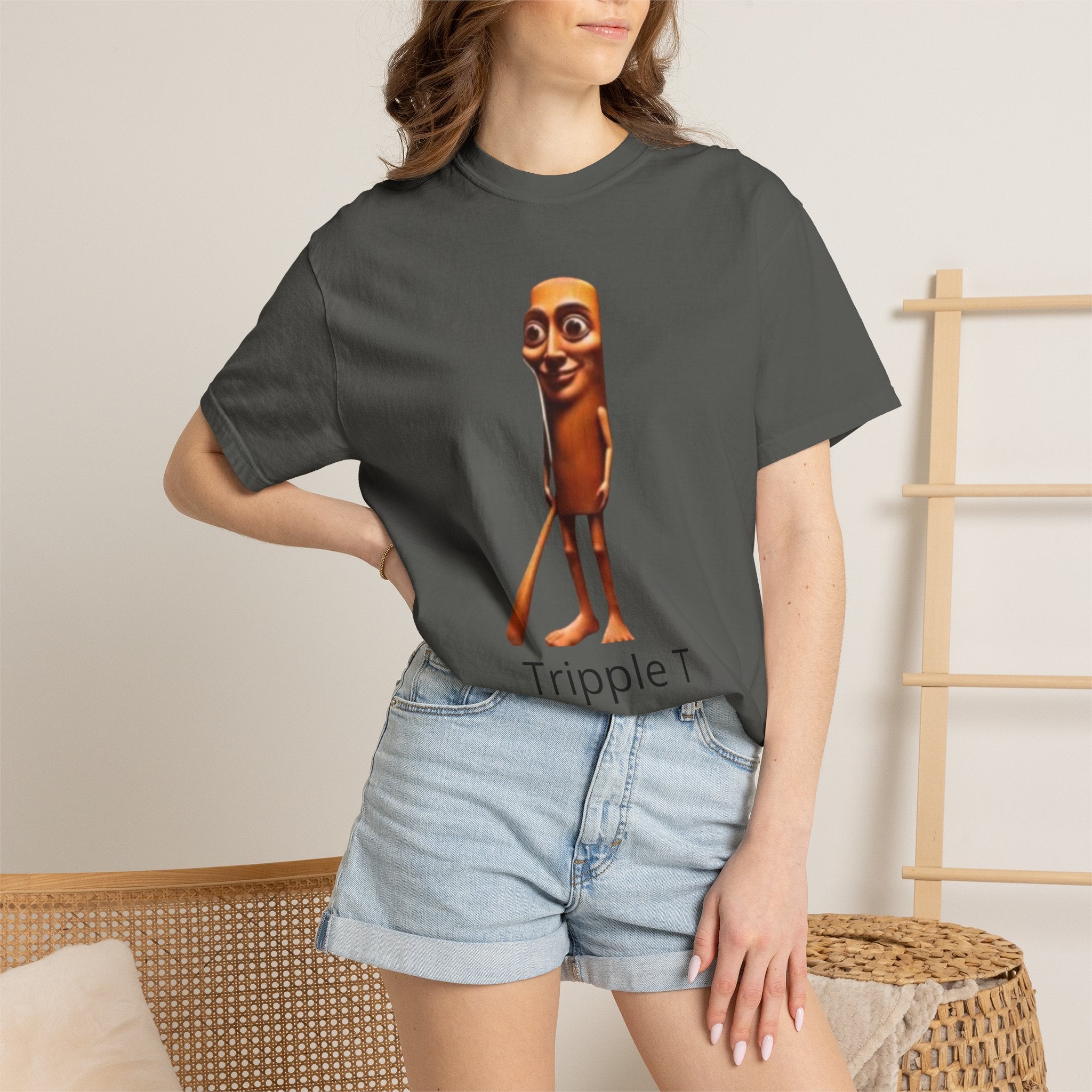 Tripple T Funny Character T-Shirt — Cute Walking Chocolate Bar Graphic Tee