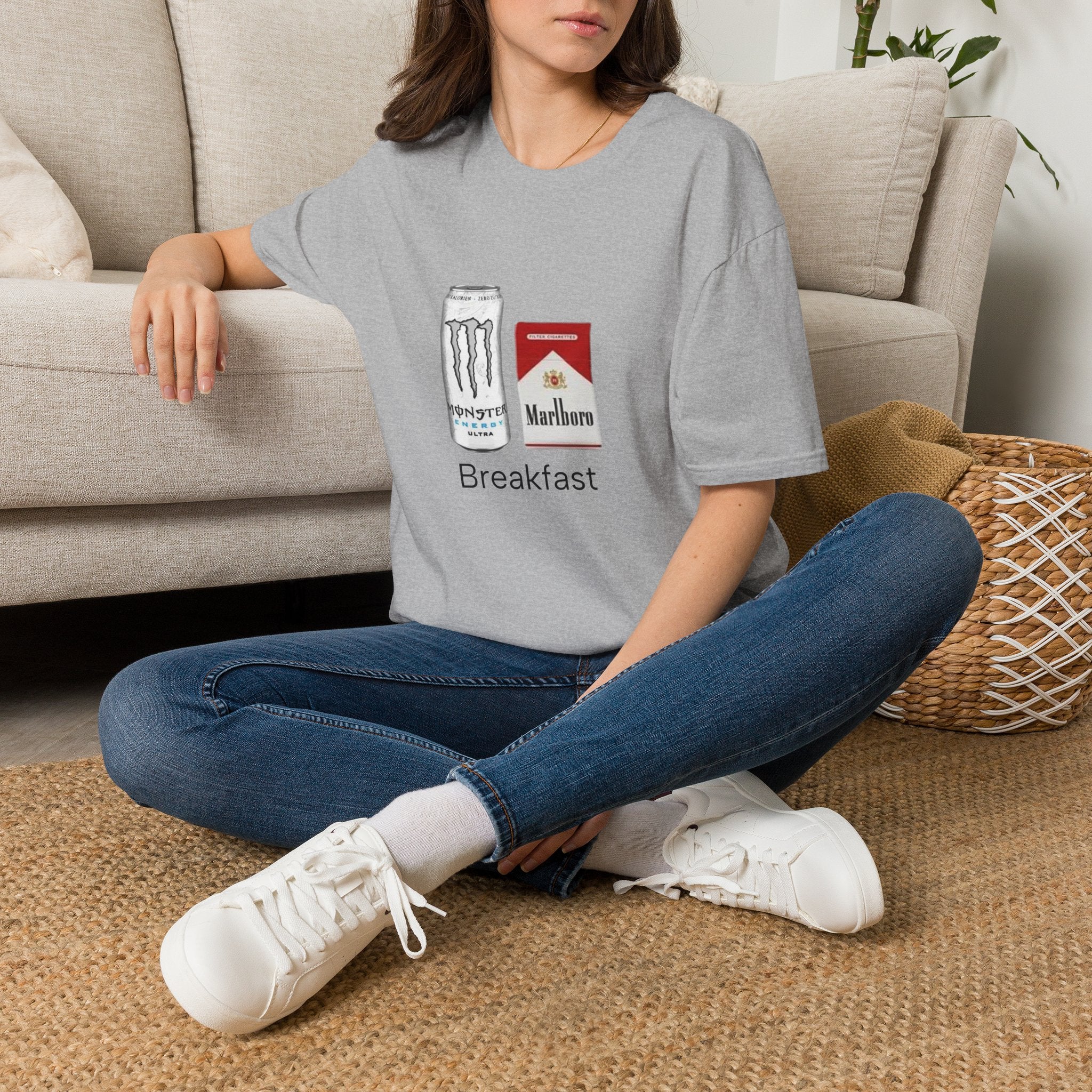 Breakfast T-Shirt — Energy Drink & Cigarettes Graphic Tee