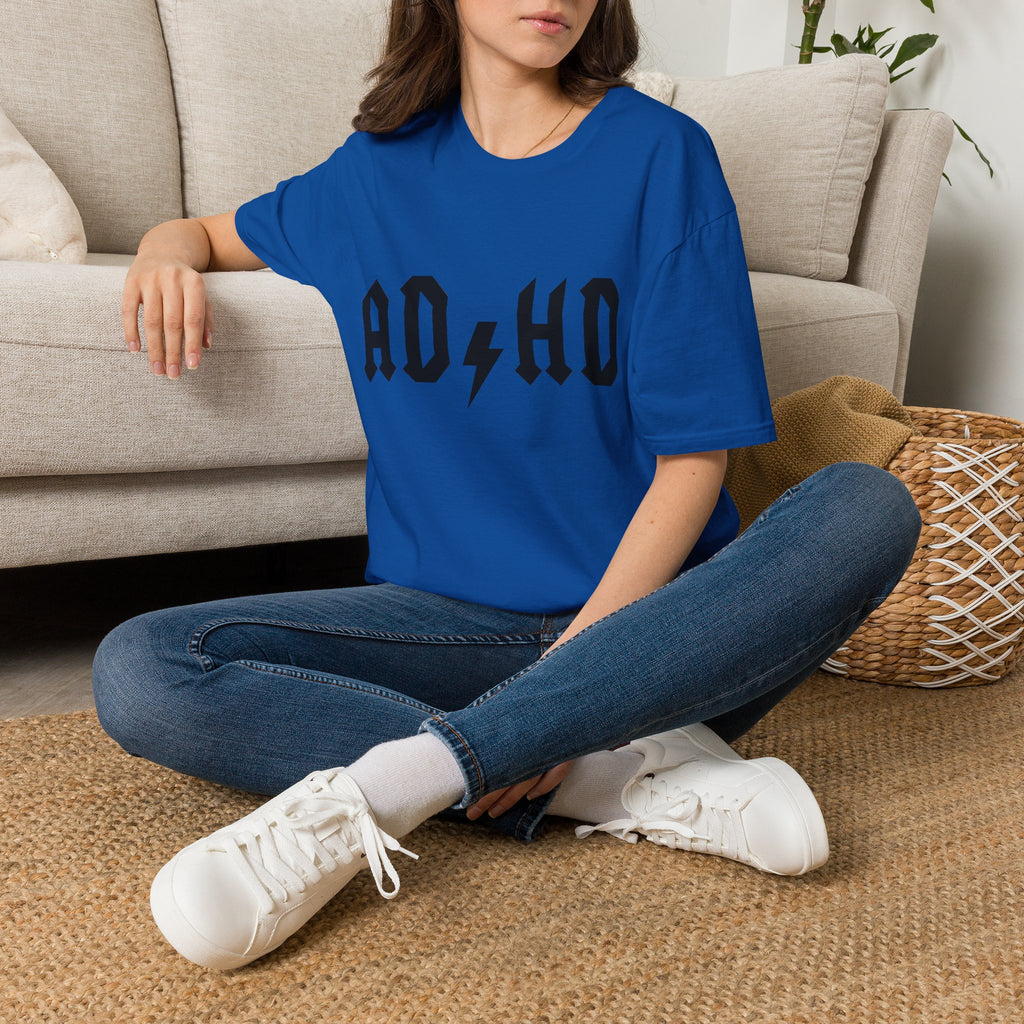 ADHD Lightning Bolt T-Shirt — Bold Rock Logo Tee for Neurodivergent Pride