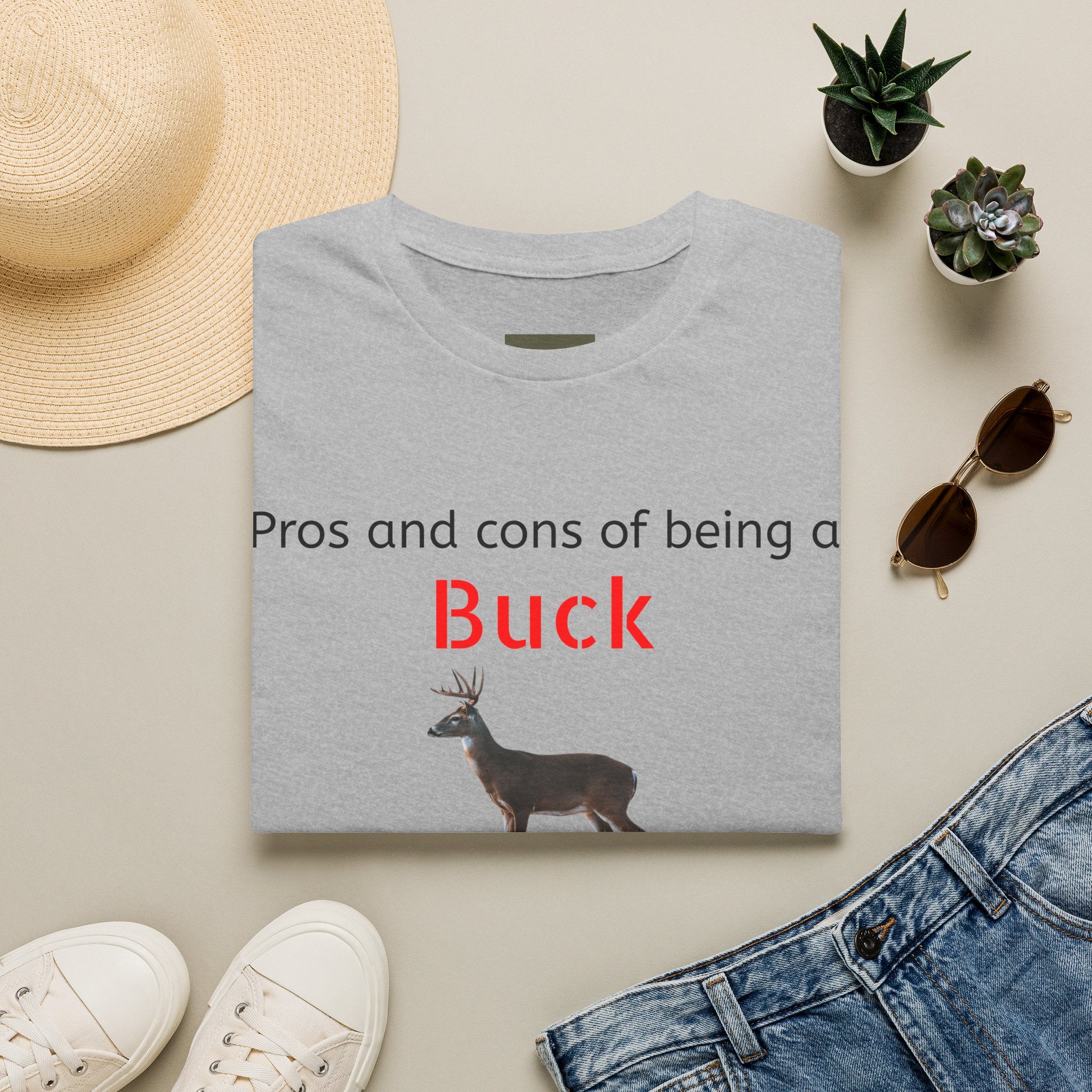 Pros and Cons of Being a Buck T-Shirt — Funny Deer Hunting Tee