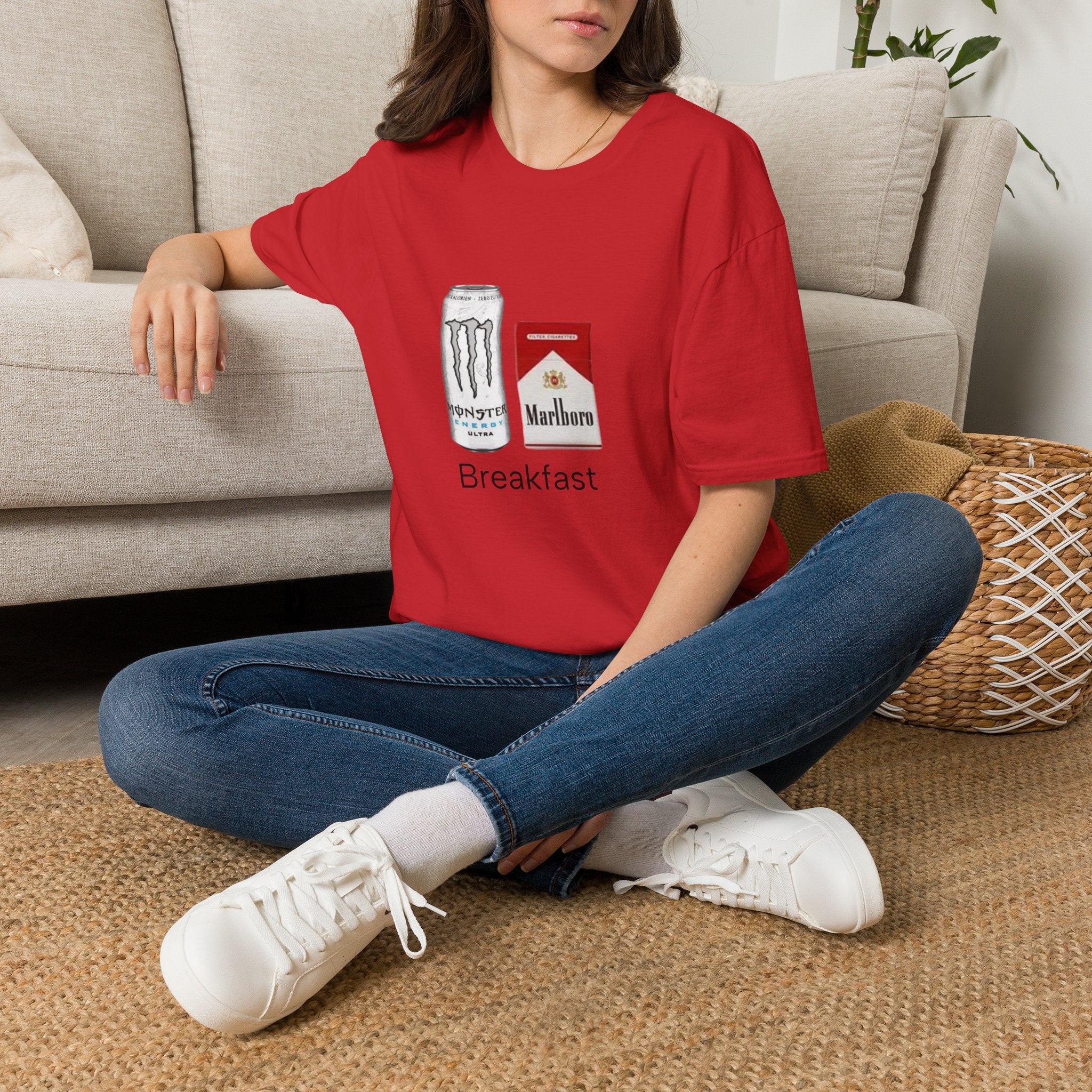 Breakfast T-Shirt — Energy Drink & Cigarettes Graphic Tee