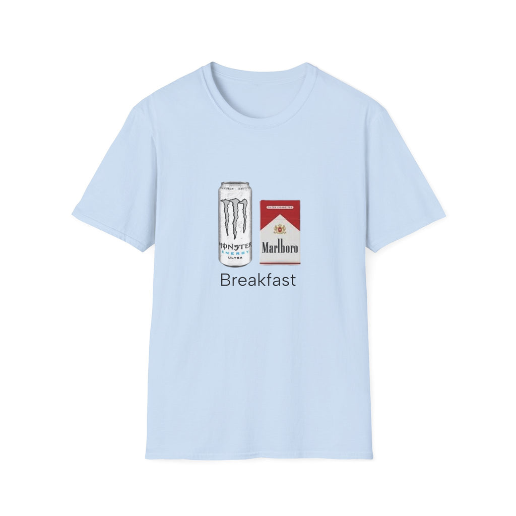 Breakfast T-Shirt — Energy Drink & Cigarettes Graphic Tee
