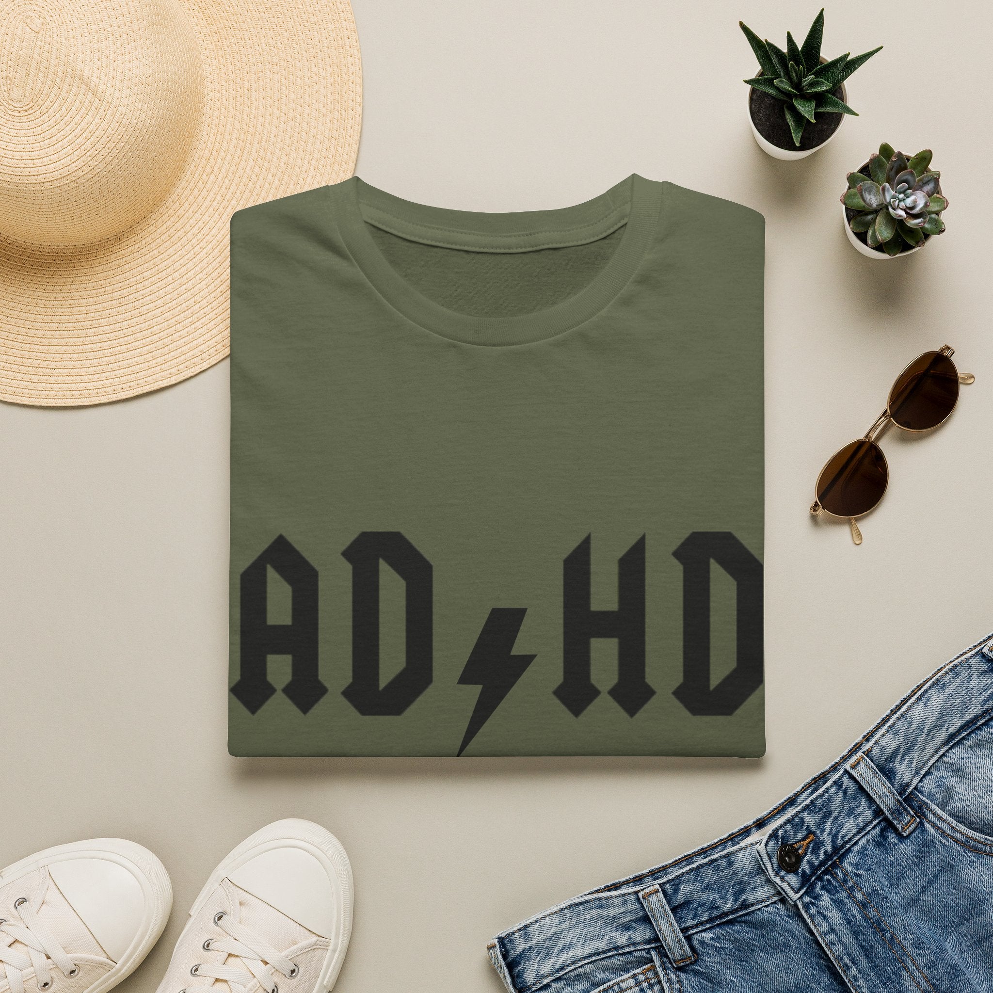 ADHD Lightning Bolt T-Shirt — Bold Rock Logo Tee for Neurodivergent Pride