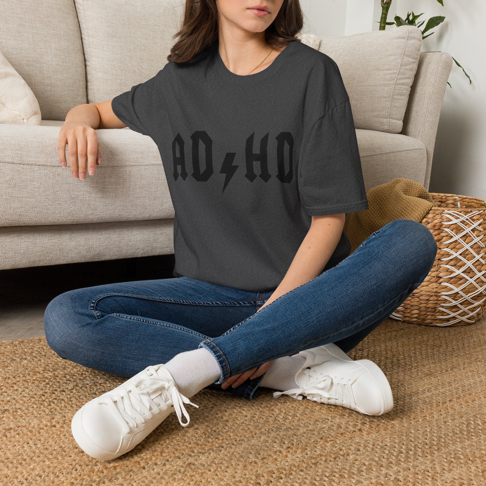 ADHD Lightning Bolt T-Shirt — Bold Rock Logo Tee for Neurodivergent Pride
