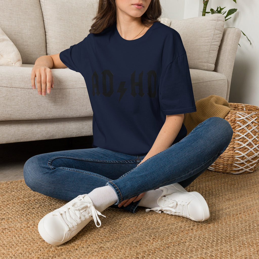 ADHD Lightning Bolt T-Shirt — Bold Rock Logo Tee for Neurodivergent Pride