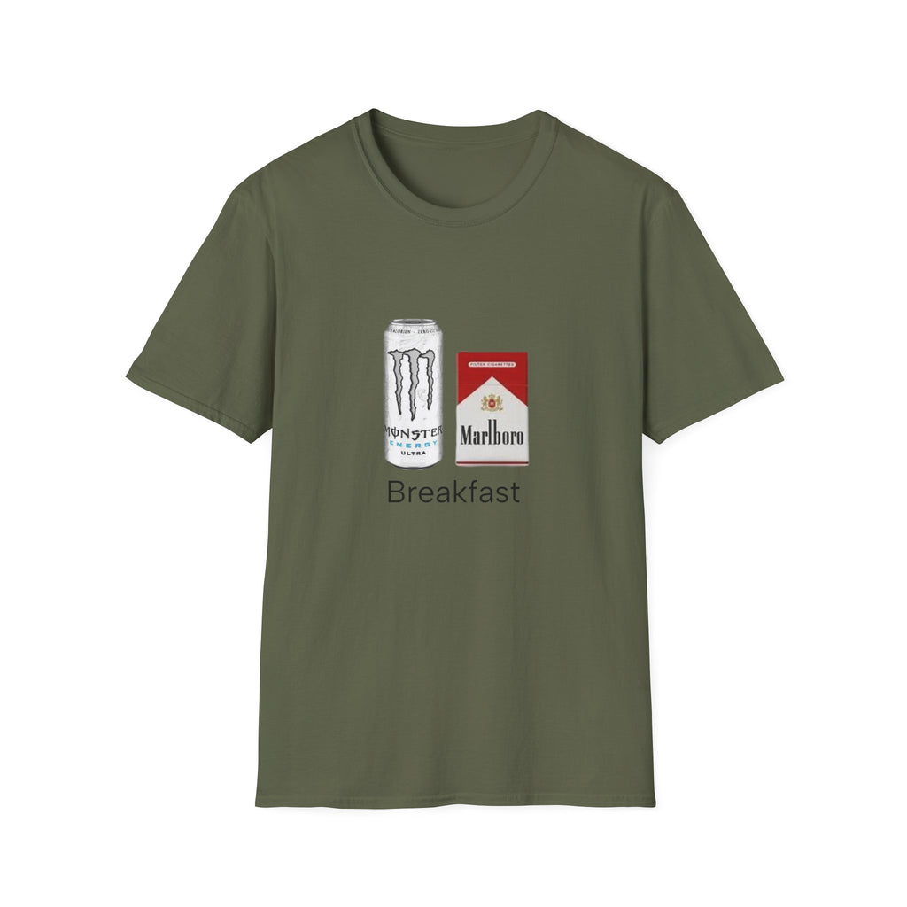 Breakfast T-Shirt — Energy Drink & Cigarettes Graphic Tee