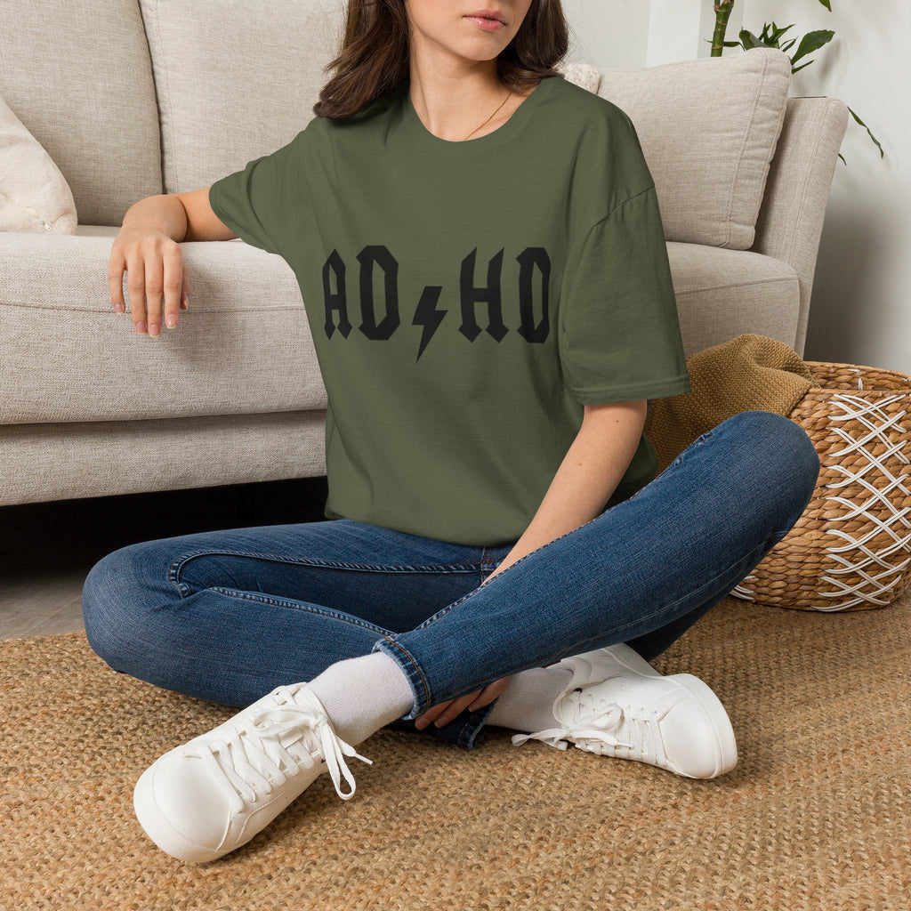 ADHD Lightning Bolt T-Shirt — Bold Rock Logo Tee for Neurodivergent Pride