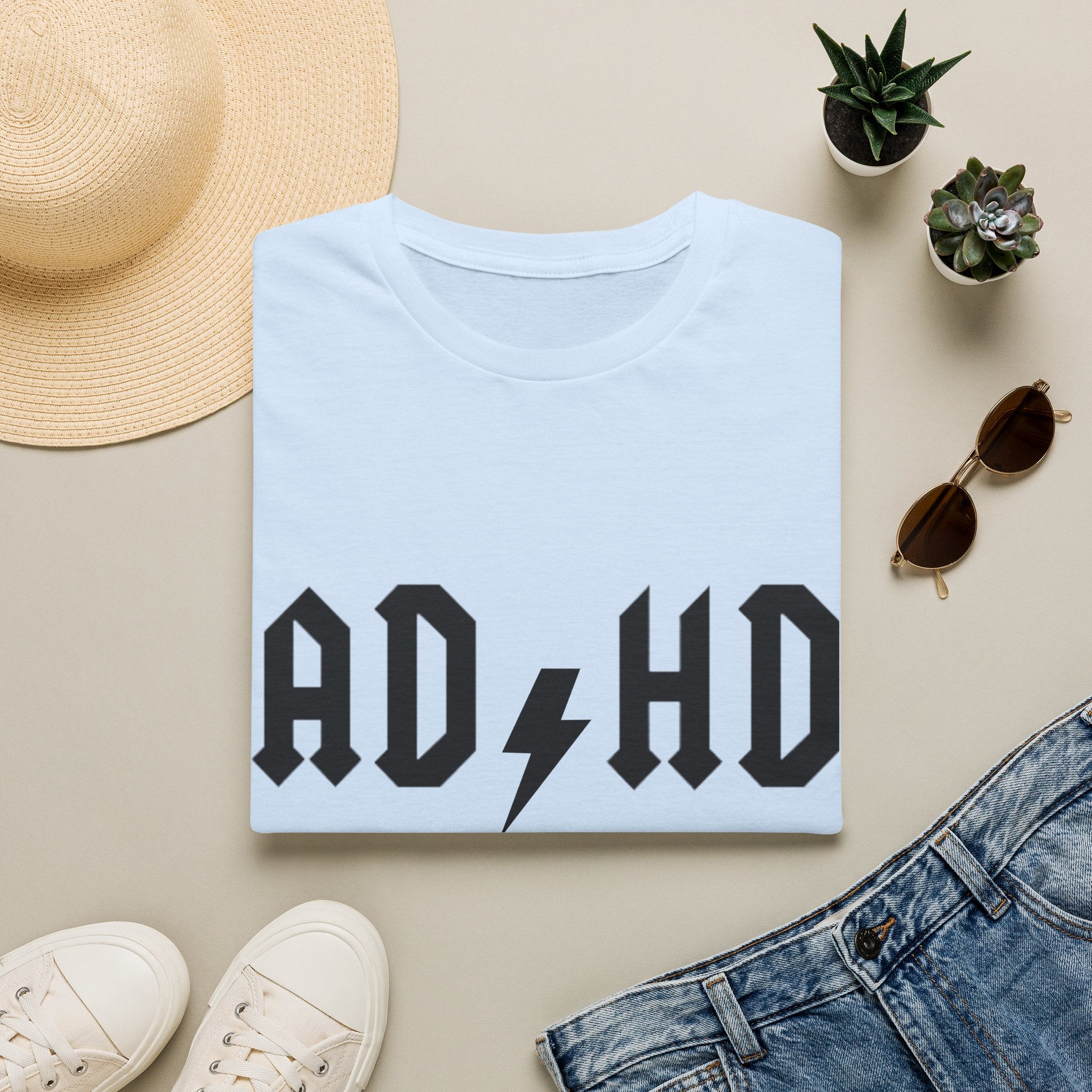 ADHD Lightning Bolt T-Shirt — Bold Rock Logo Tee for Neurodivergent Pride